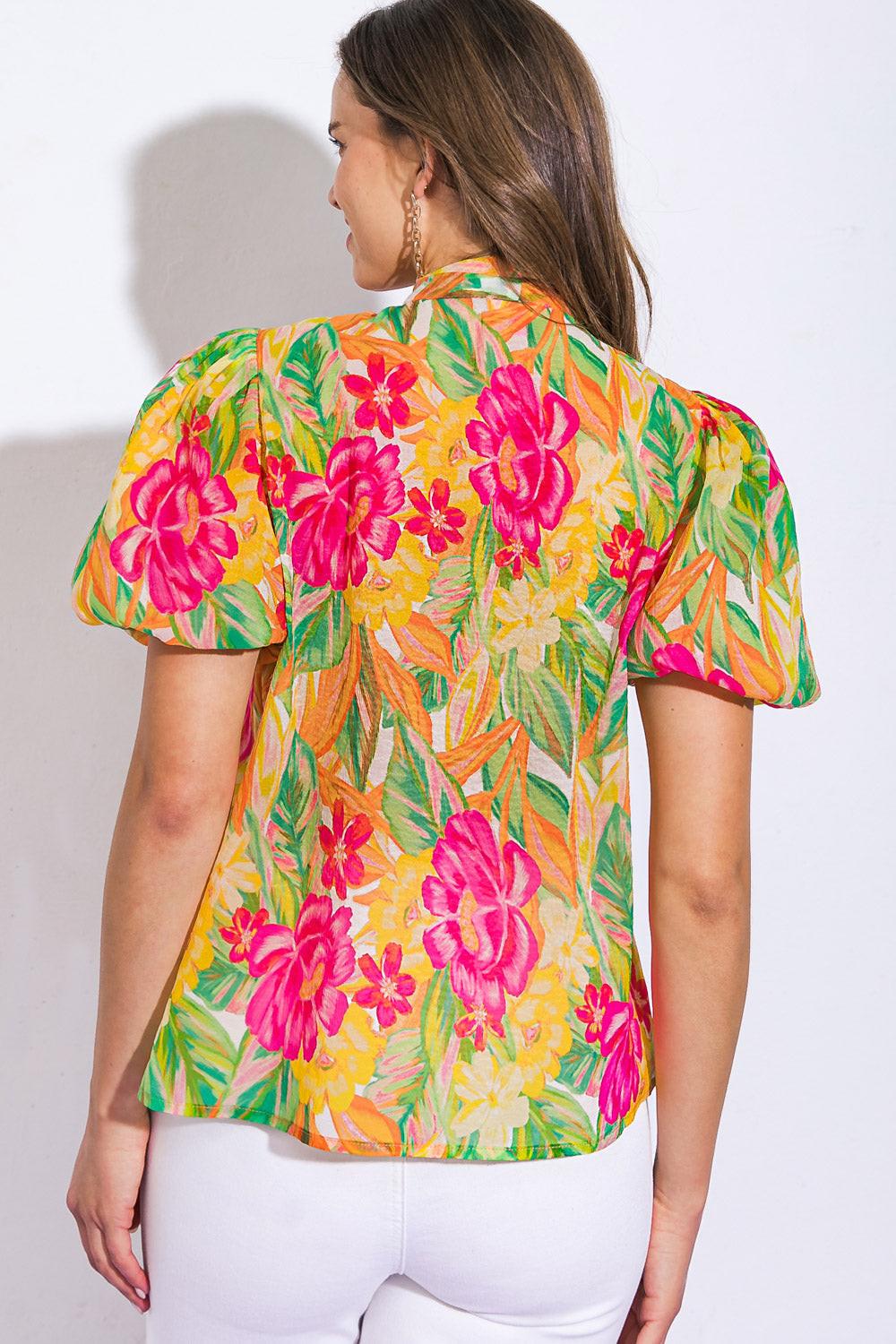 DAY DOWNTOWN WOVEN TOP.