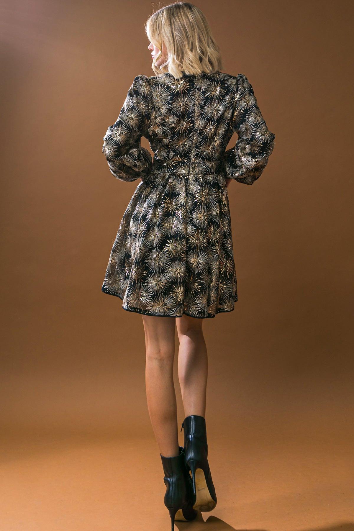 STRAIGHT TO BUSINESS SEQUIN MINI DRESS.