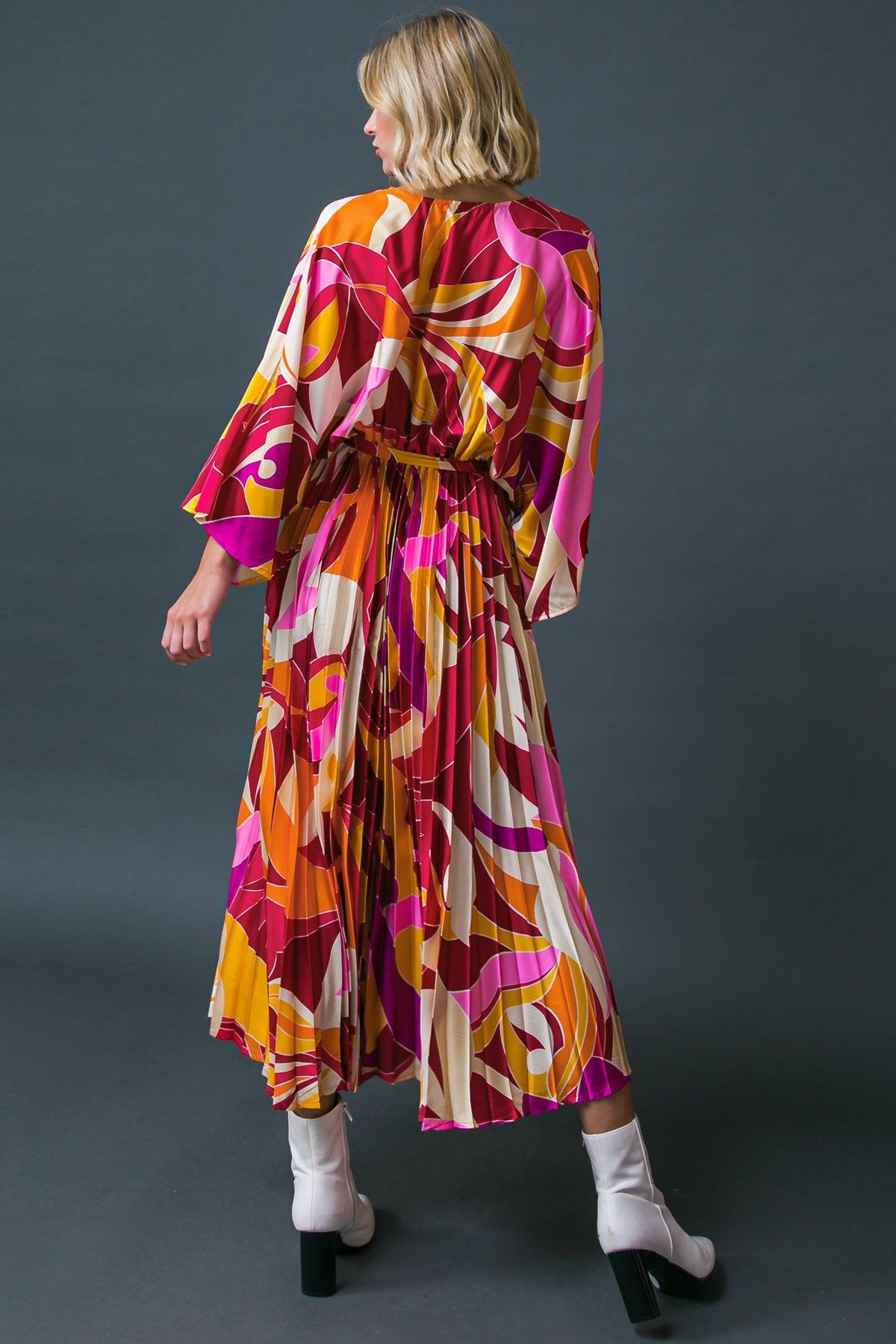 AT FIRST SIGHT WOVEN MIDI DRESS.
