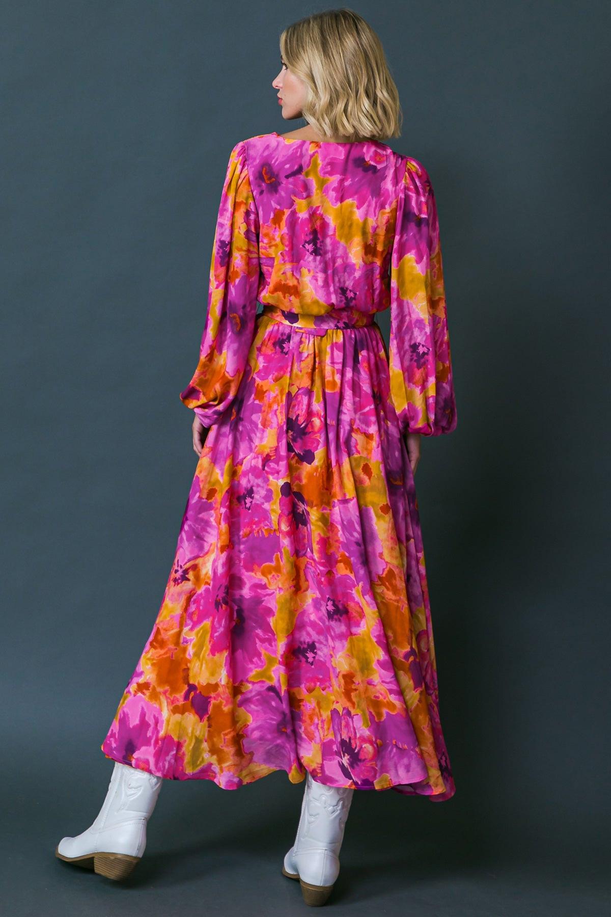 JUST WATCH ME WOVEN MIDI DRESS.