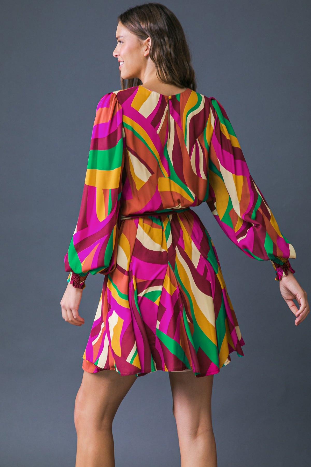 KEEP ON MOVING WOVEN MINI DRESS.