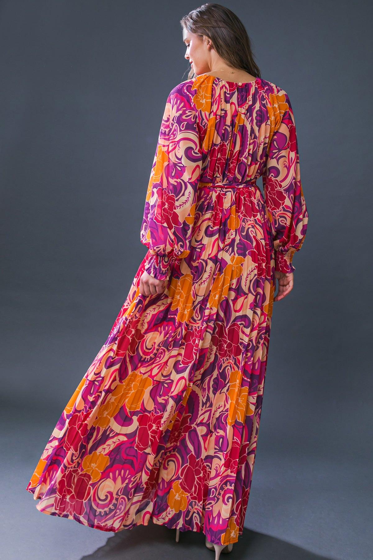 CHANGING LOCATIONS WOVEN MAXI DRESS.