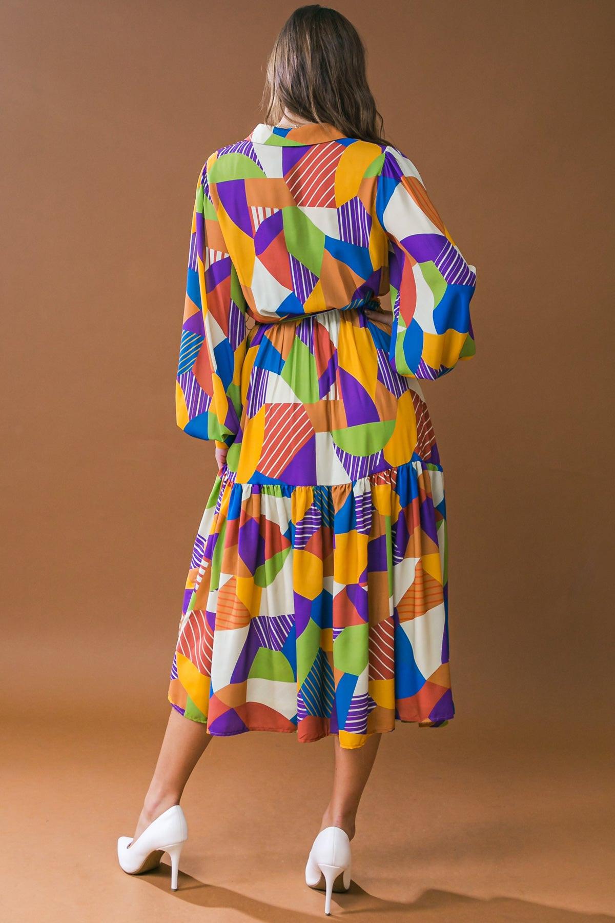 REMARKABLE FLAIR WOVEN MIDI DRESS.
