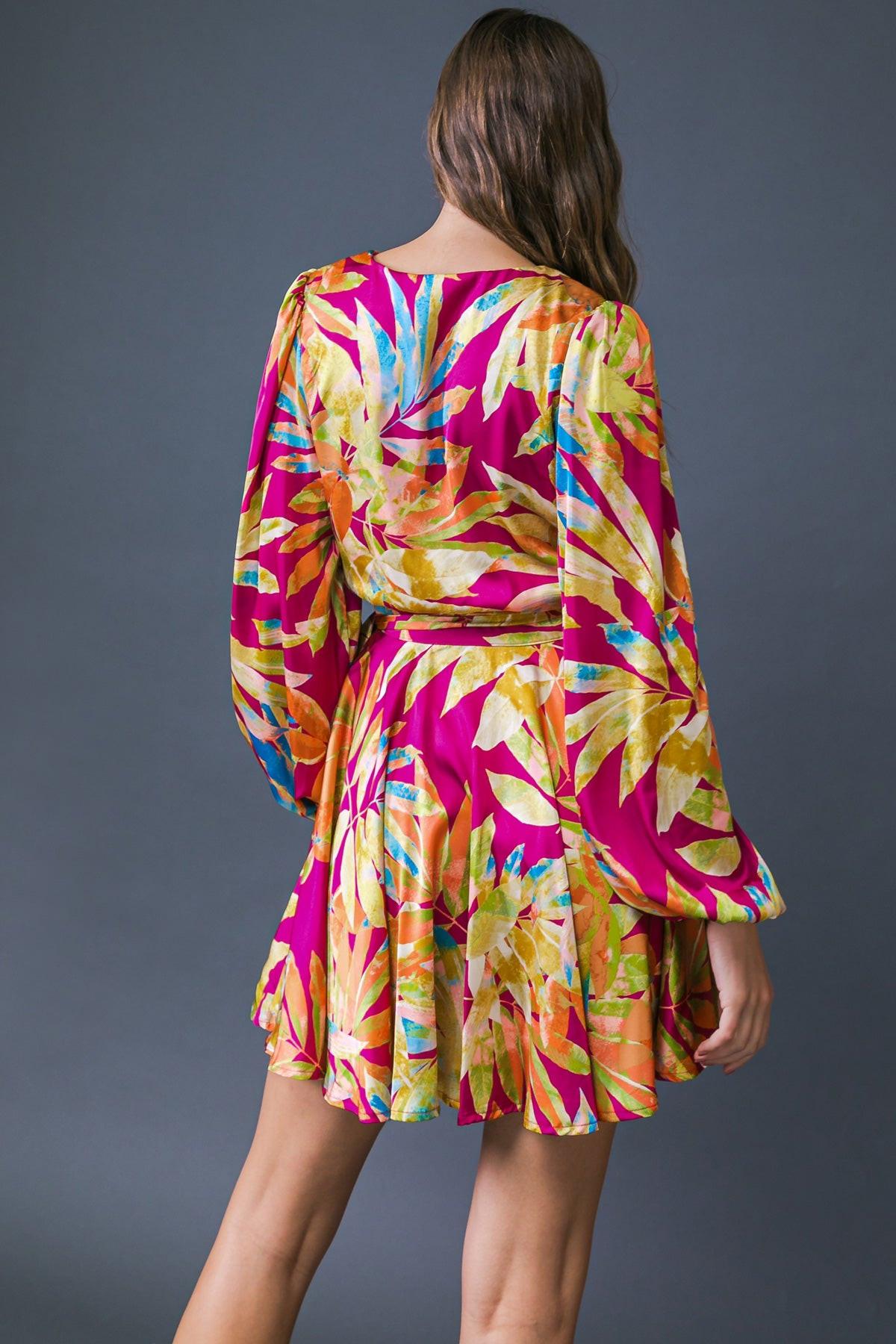 ALL FALL LONG WOVEN MINI DRESS.