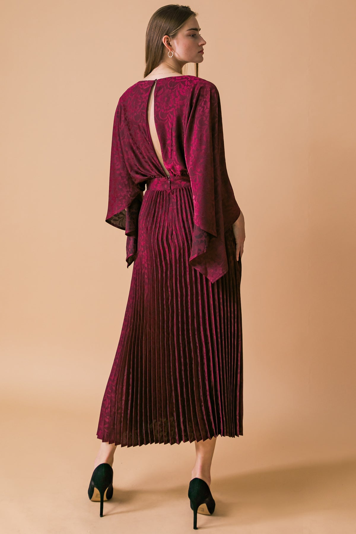 DARLING ELEGANCE JACQUARD WOVEN MIDI DRESS