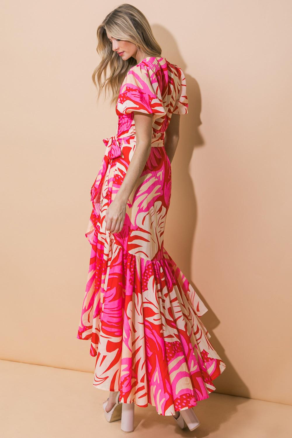 STUNNING SIGNIFICANCE WOVEN MAXI DRESS.
