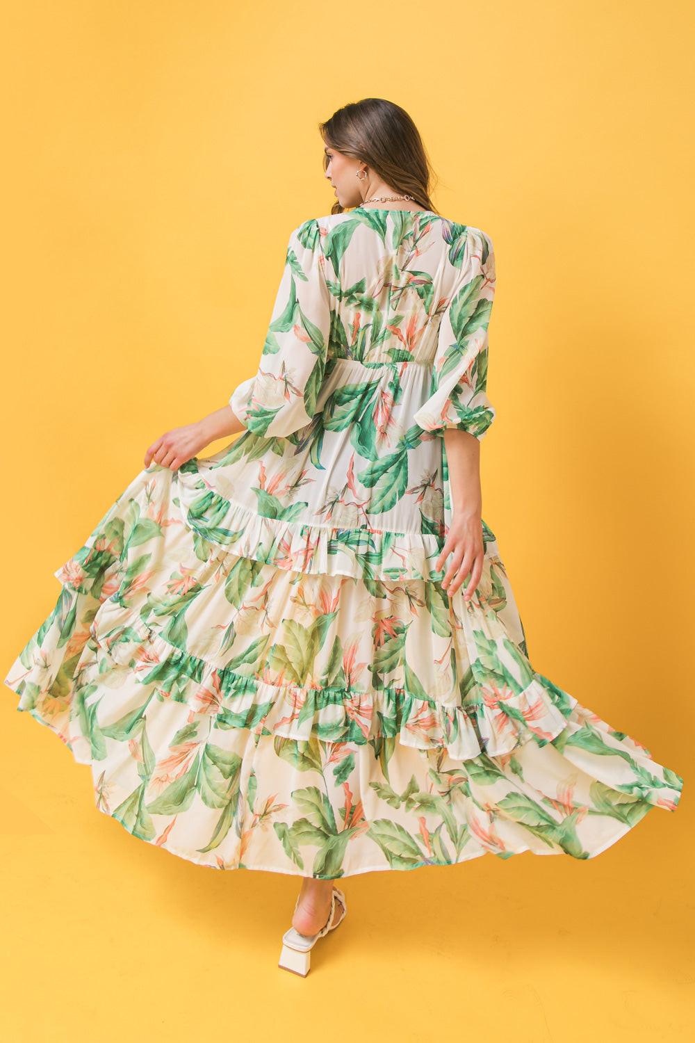 EASY DAYS FLORAL MAXI KIMONO TOP.
