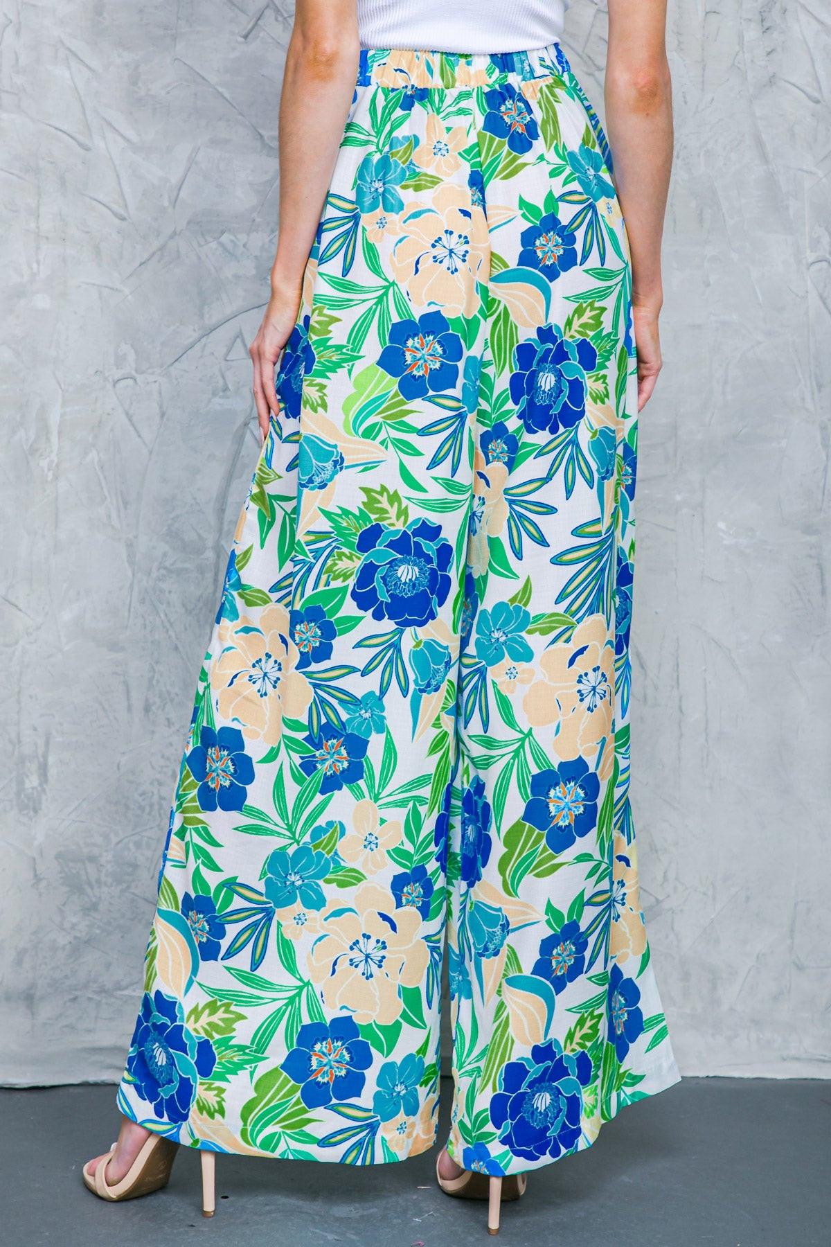 FLORAL IN THE WORLD WOVEN PANTS.