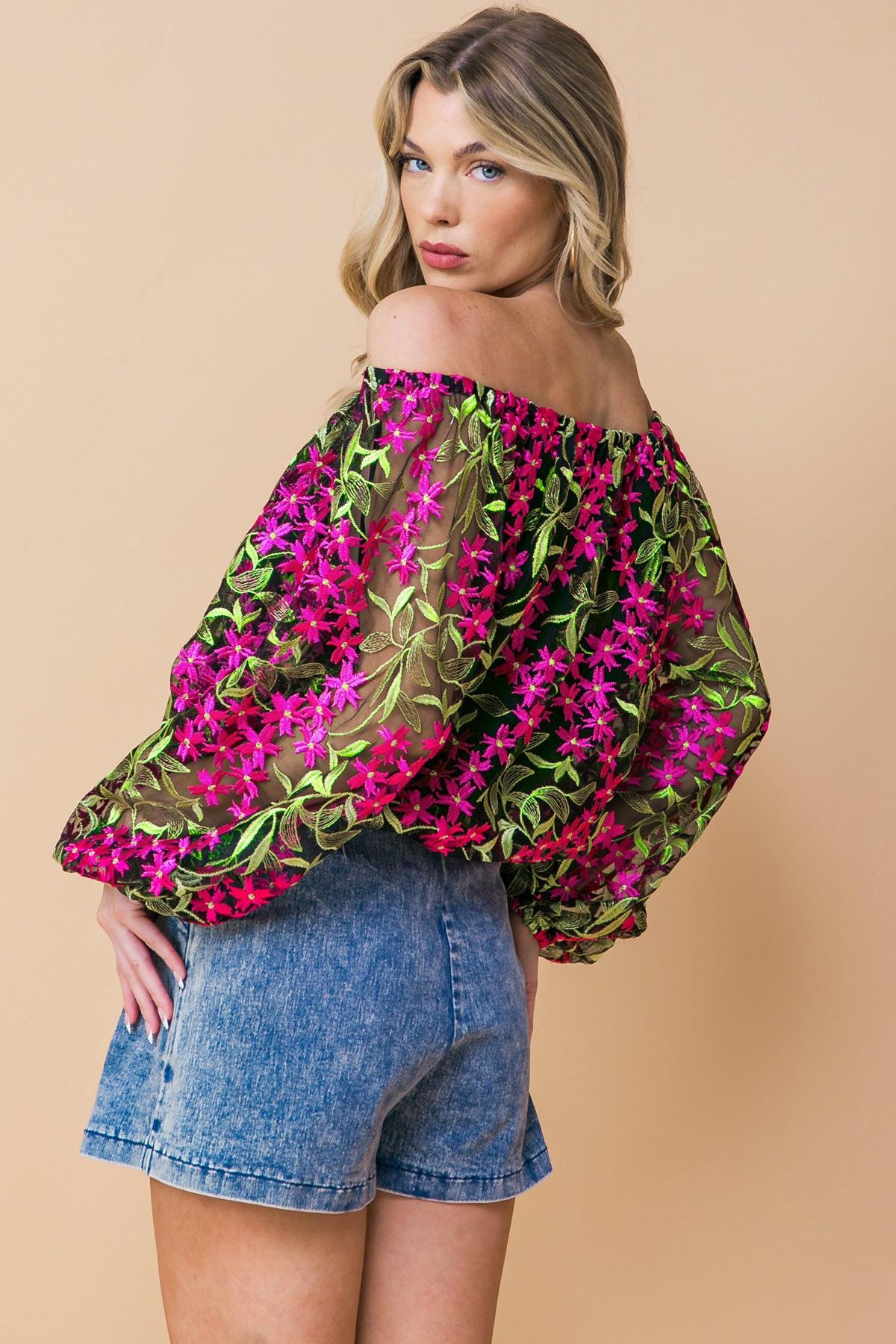 FEELING MIGHTY FINE WOVEN TOP.