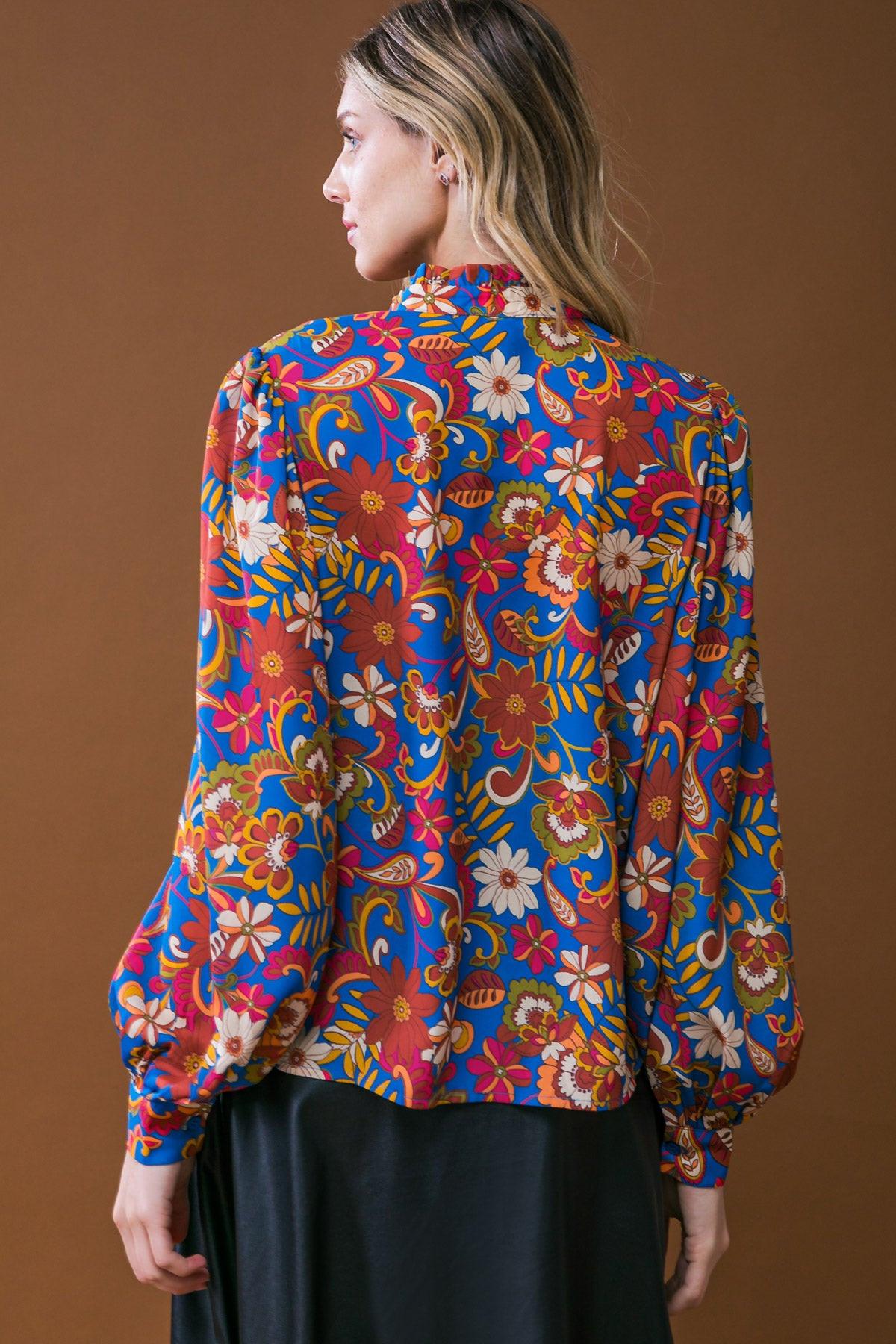 IMPRESSIVE BLOSSOM WOVEN TOP.