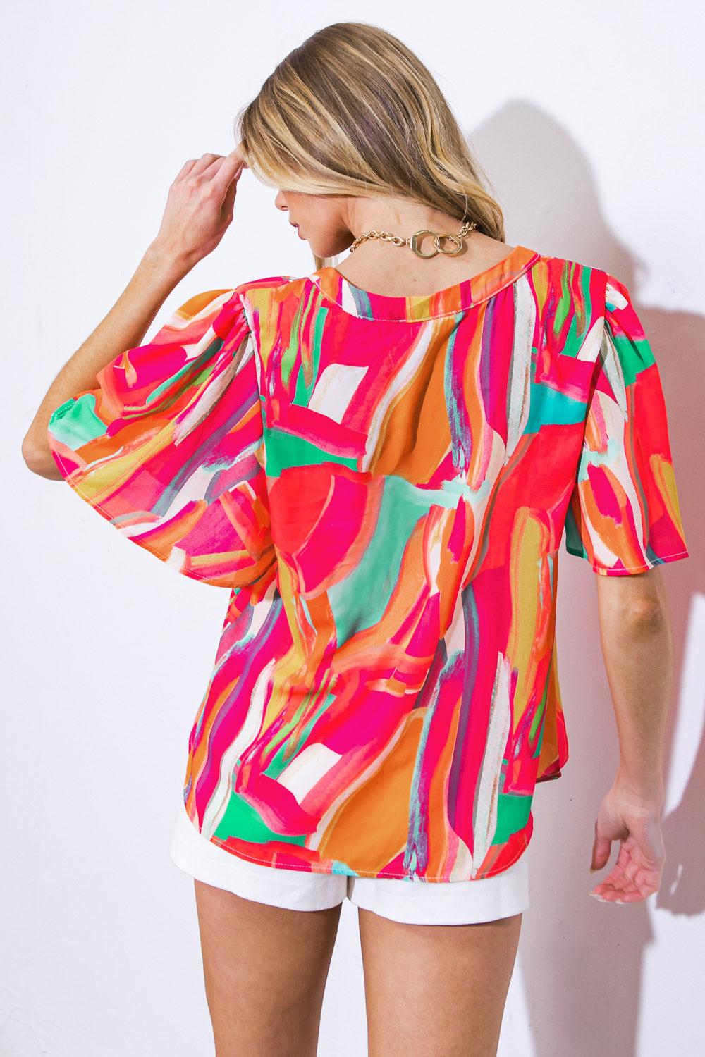 LEAN ON ME WOVEN TOP.