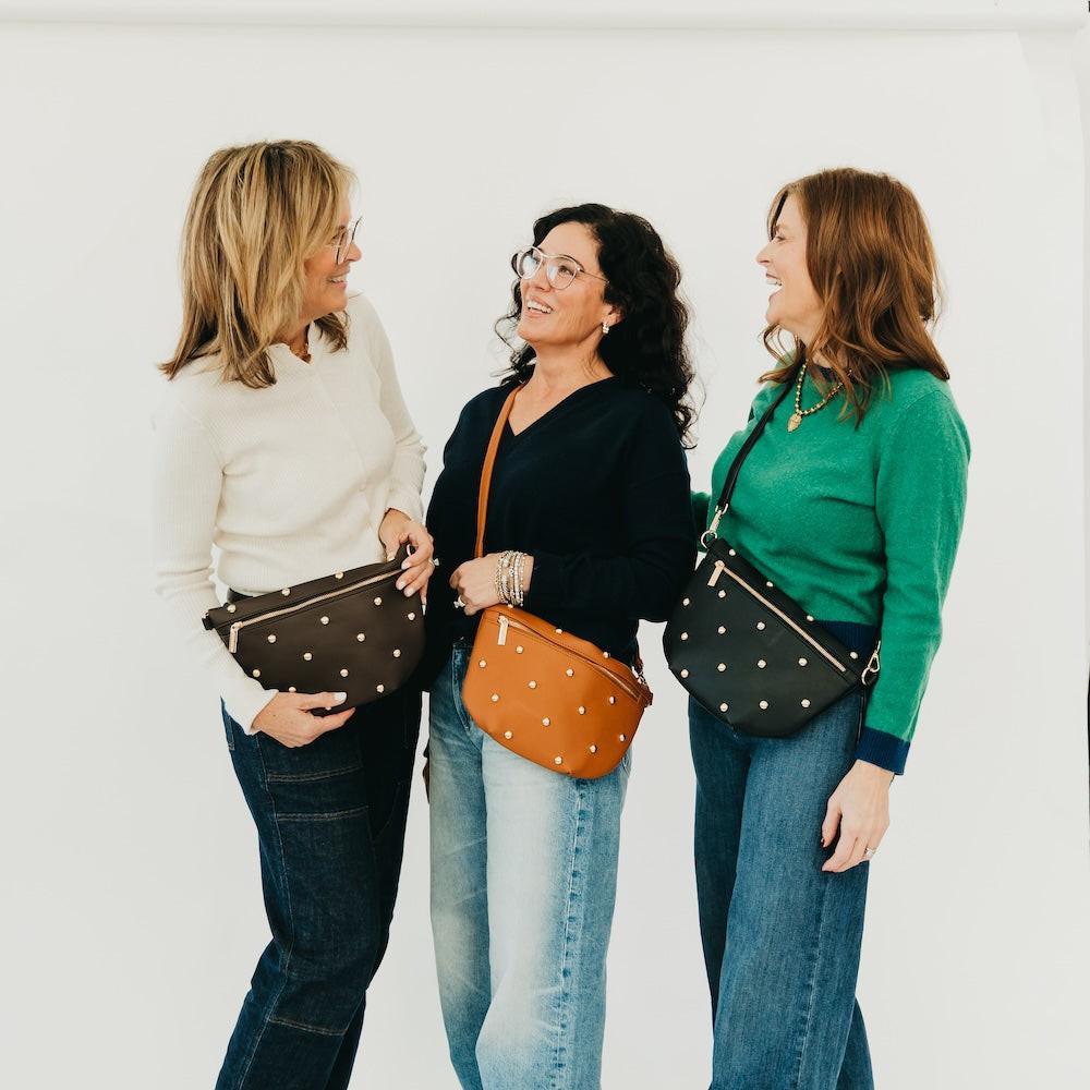 Chic Gold Studded Westlyn Bum Bag.