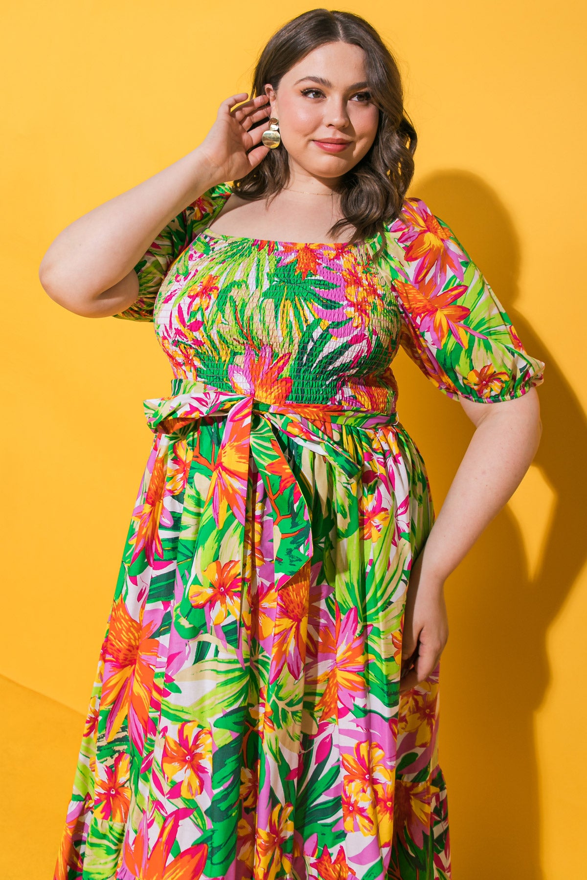 SUMMER JOURNEY FLORAL MIDI DRESS