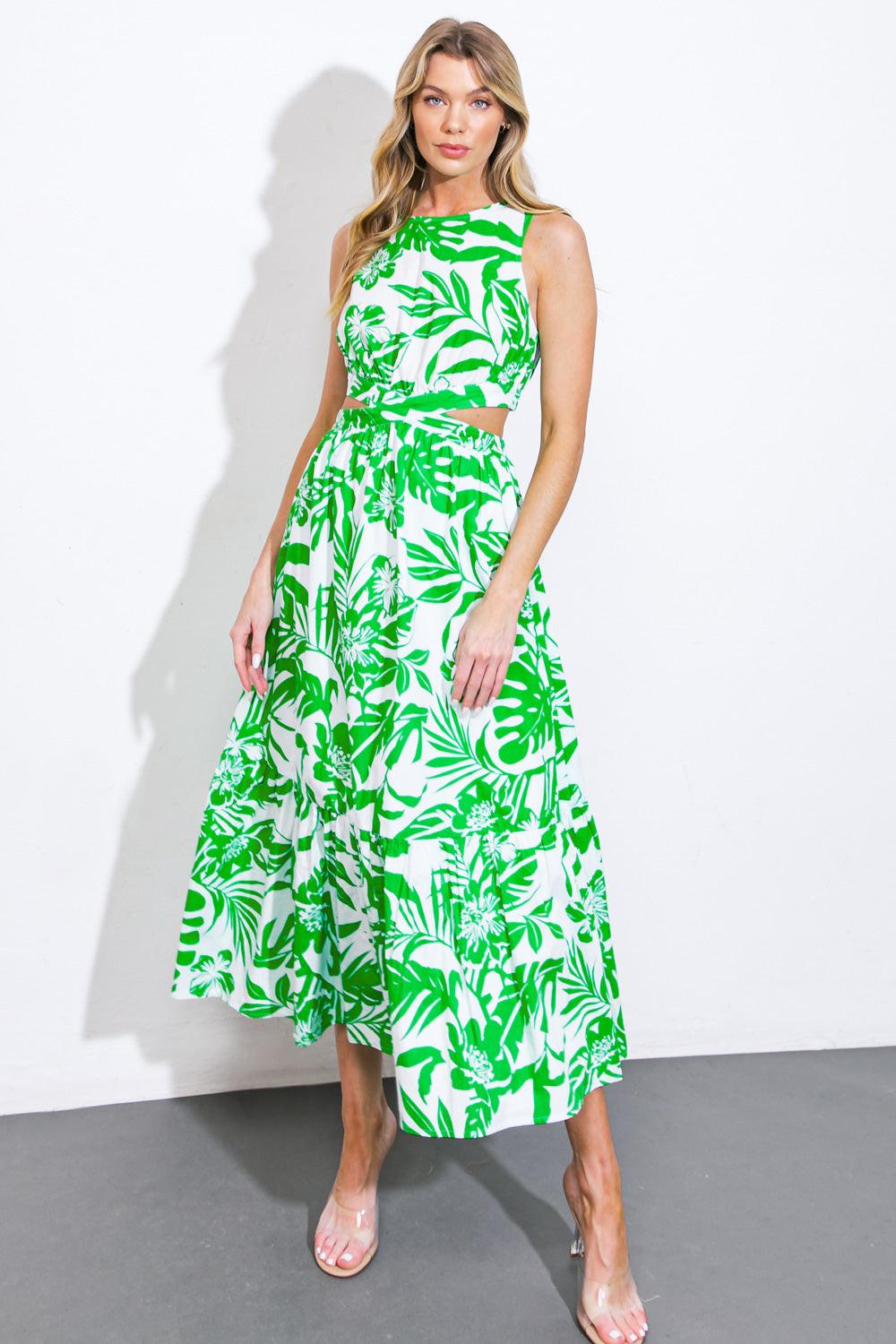 LIVE YOUR TRUTH WOVEN MIDI DRESS.