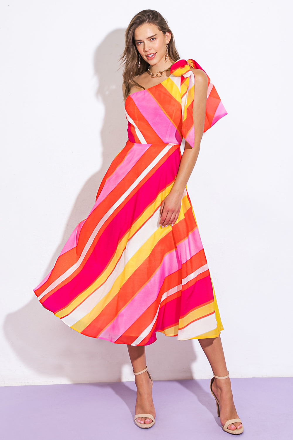 SWEETEN THE DAY WOVEN MIDI DRESS