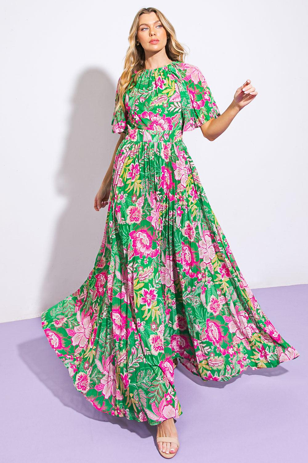 ALL NIGHT REVIVAL WOVEN MAXI DRESS.