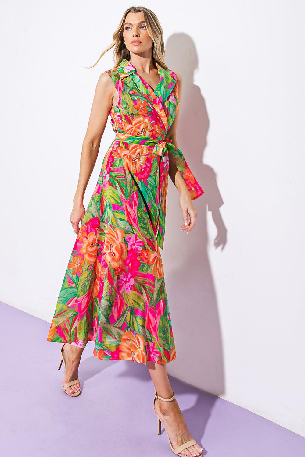 EVERYDAY DREAMS WOVEN MIDI DRESS.