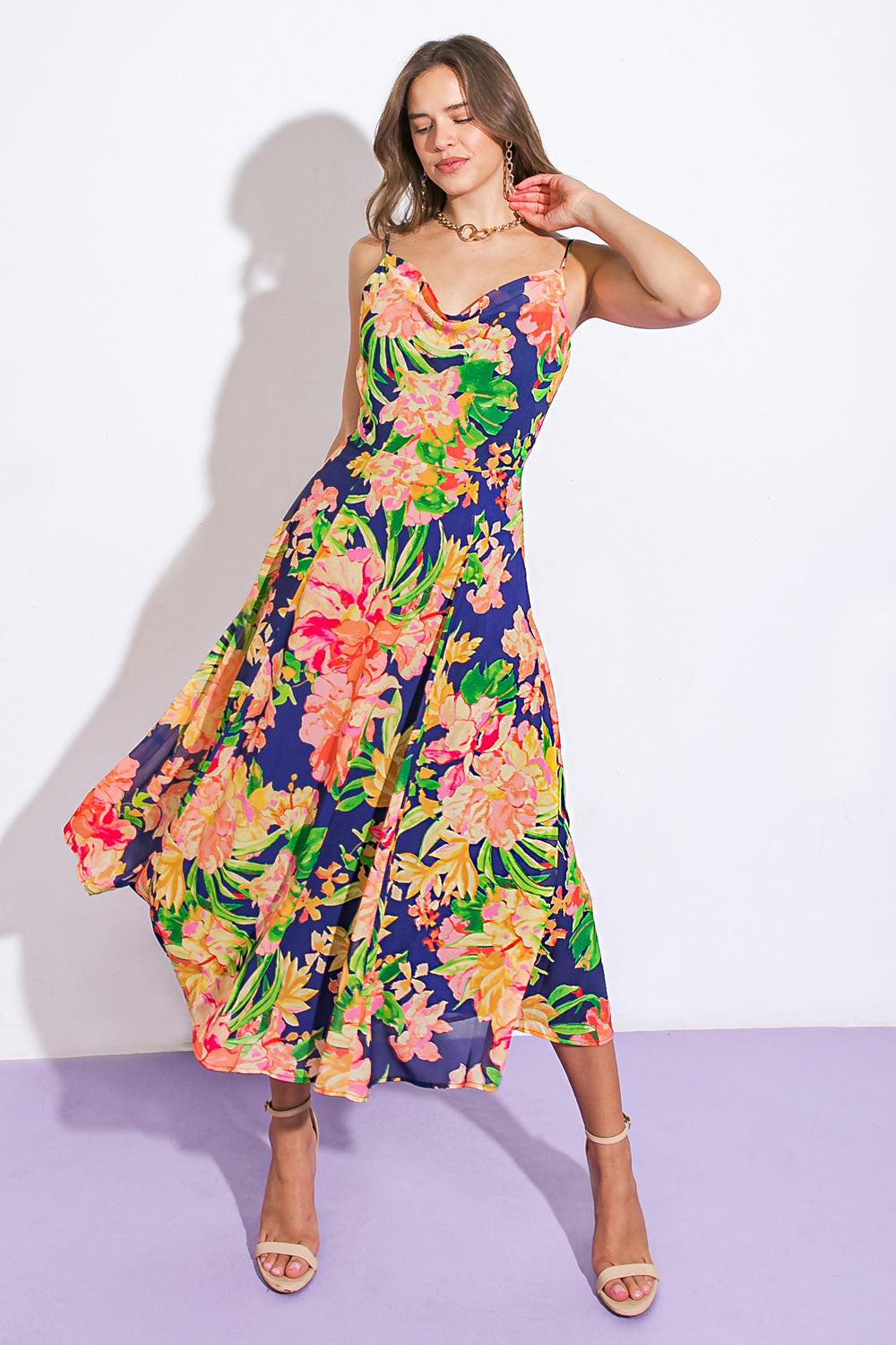 SWEETEST SOUL WOVEN MIDI DRESS.