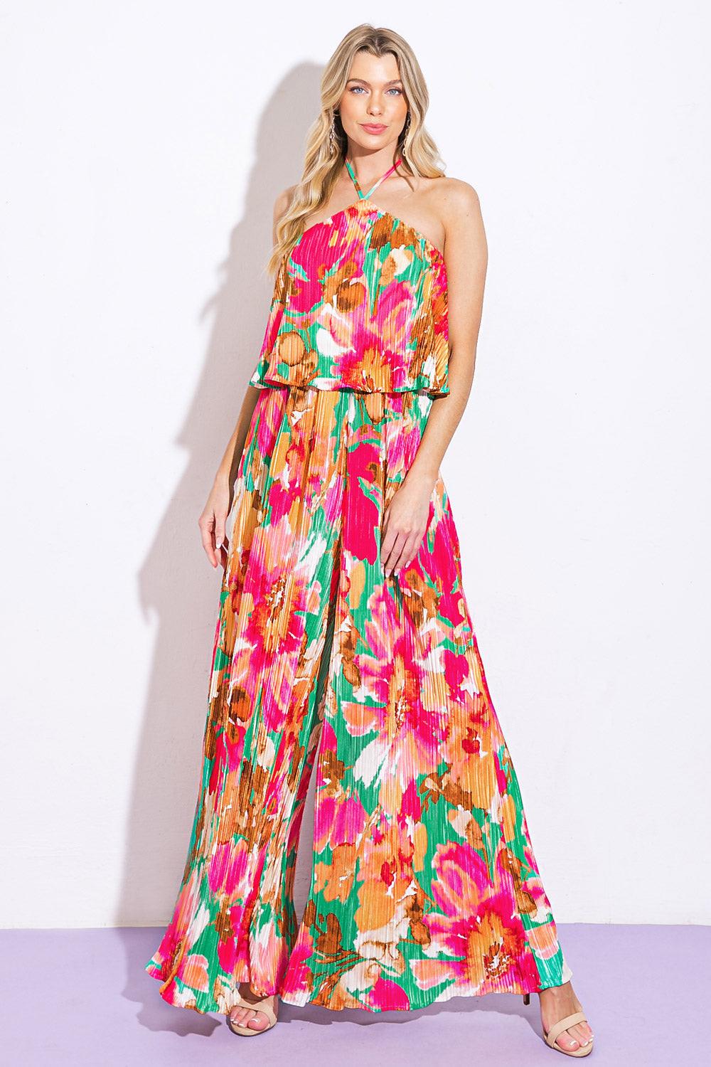 SWING OF THINGS PLISSE JUMPSUIT.