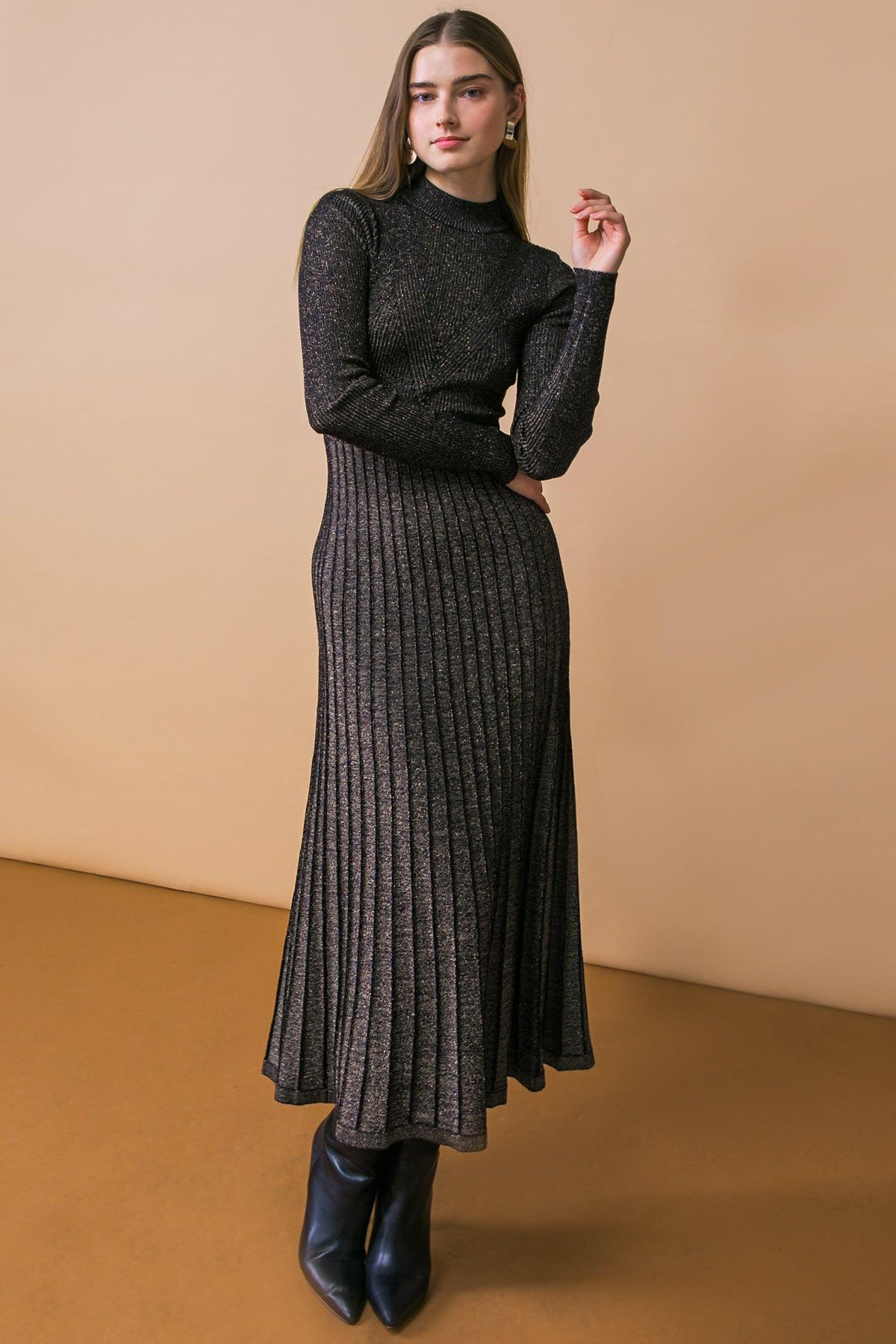 STAY COZE SWEATER MIDI DRESS.