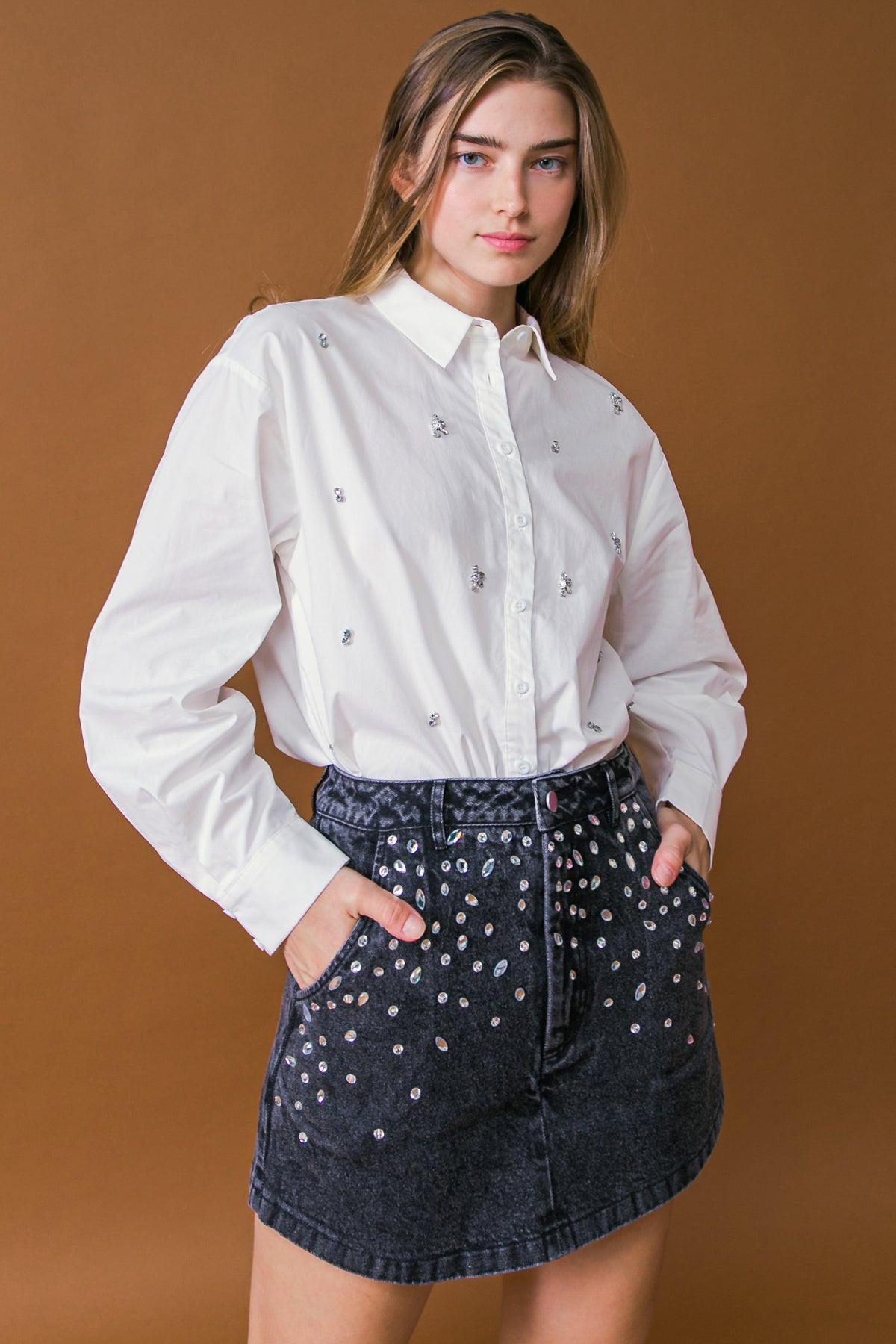 HIT OR MISS POPLIN SHIRT.