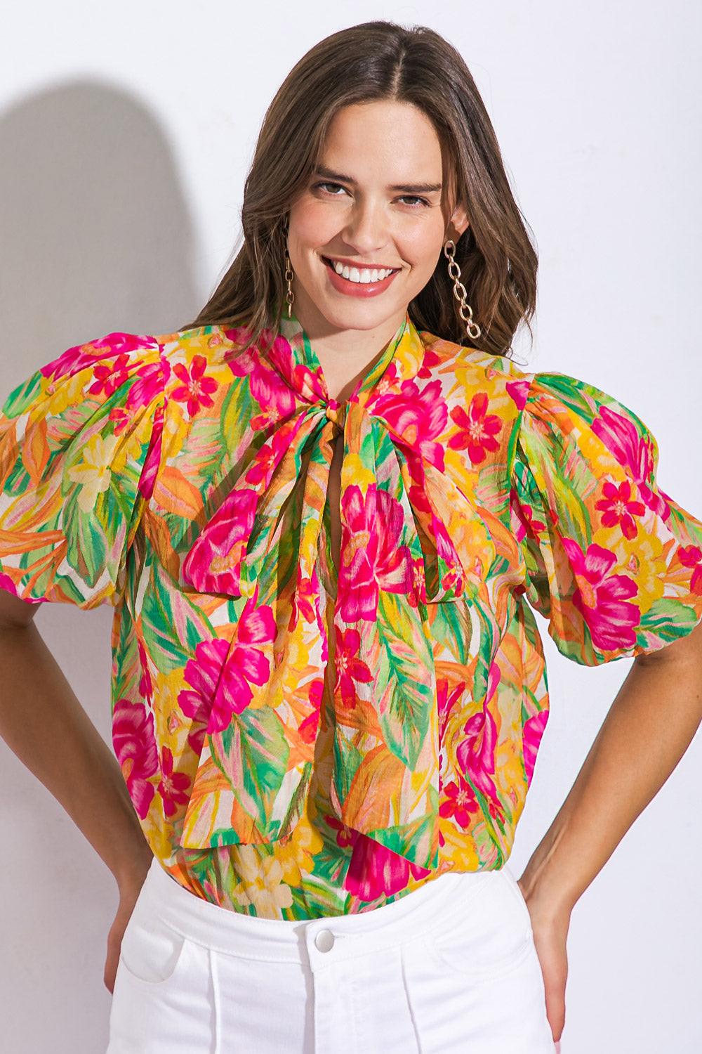 DAY DOWNTOWN WOVEN TOP.