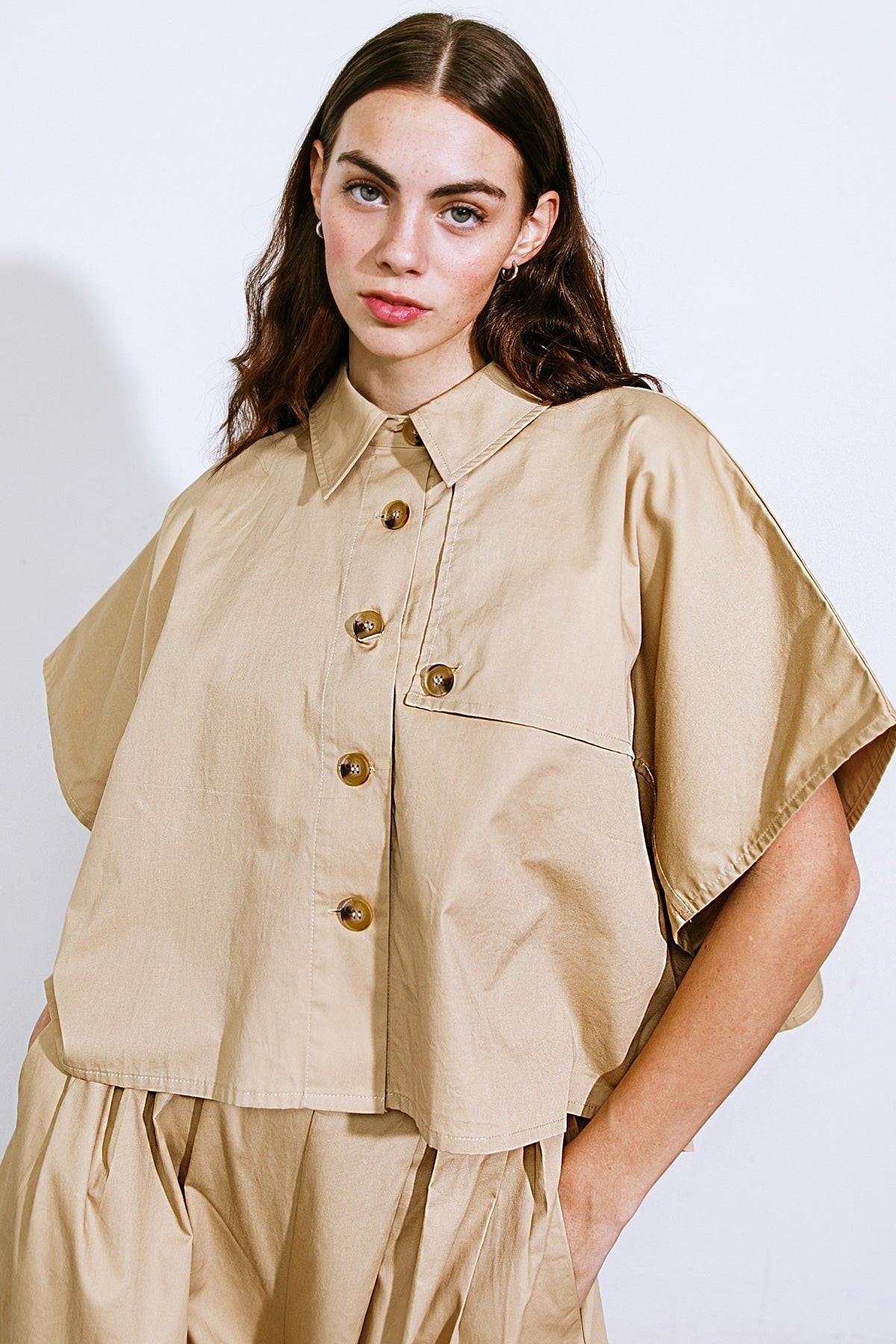 IT'S PERFECT TIMING WOVEN TOP.