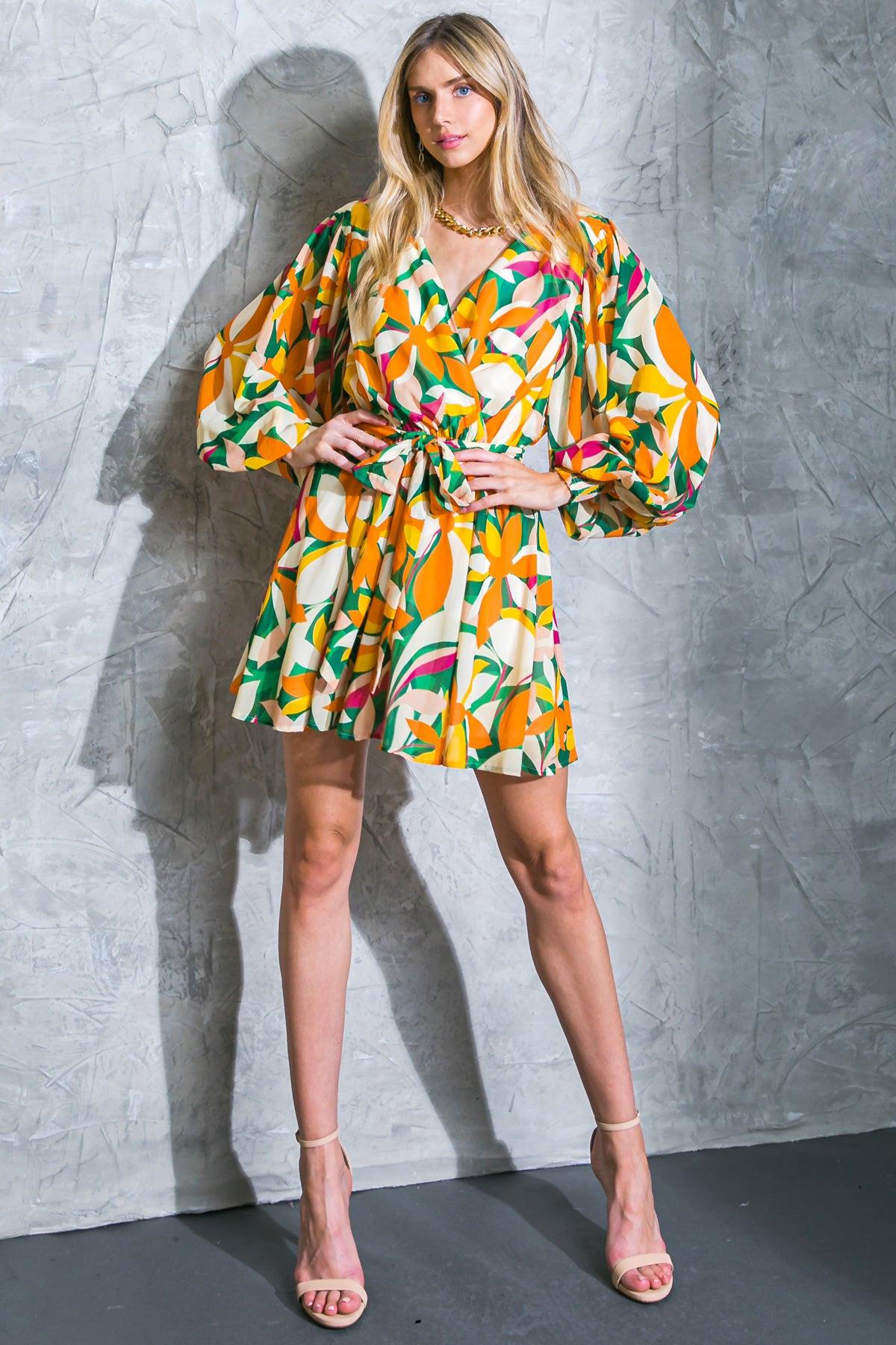 DARING HEART WOVEN MINI DRESS.