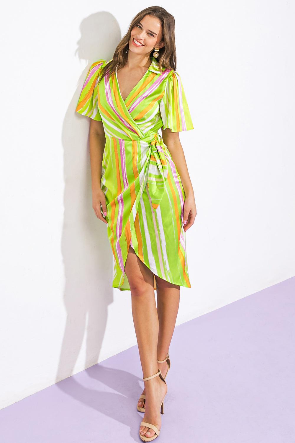 ROMANCE DREAMER SATIN WOVEN MINI DRESS.