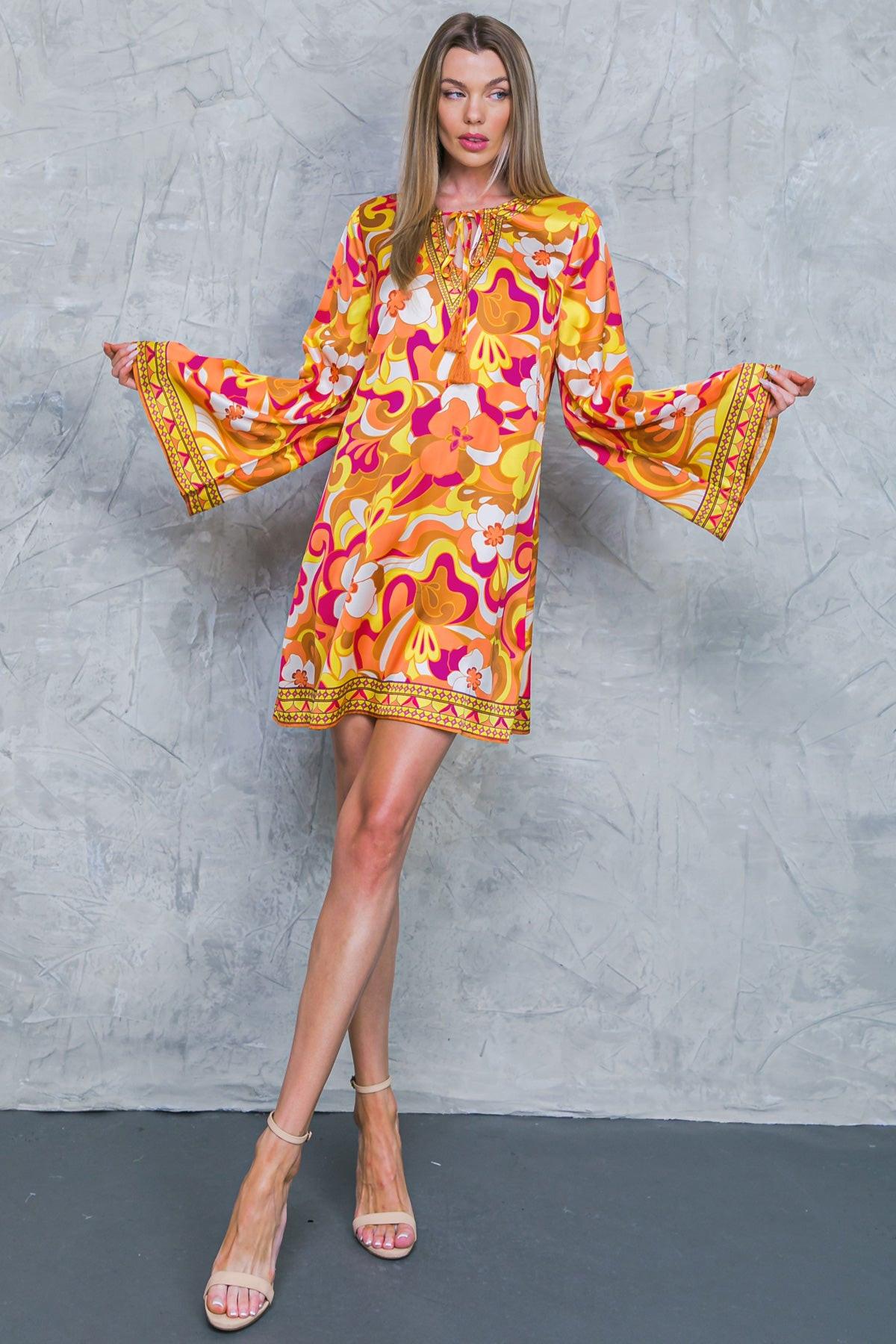 CAUGHT FEELINGS WOVEN MINI DRESS.