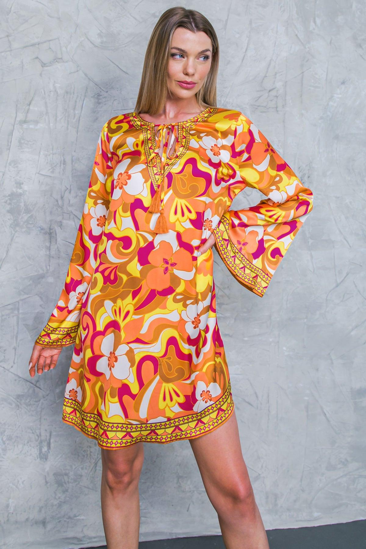 CAUGHT FEELINGS WOVEN MINI DRESS.
