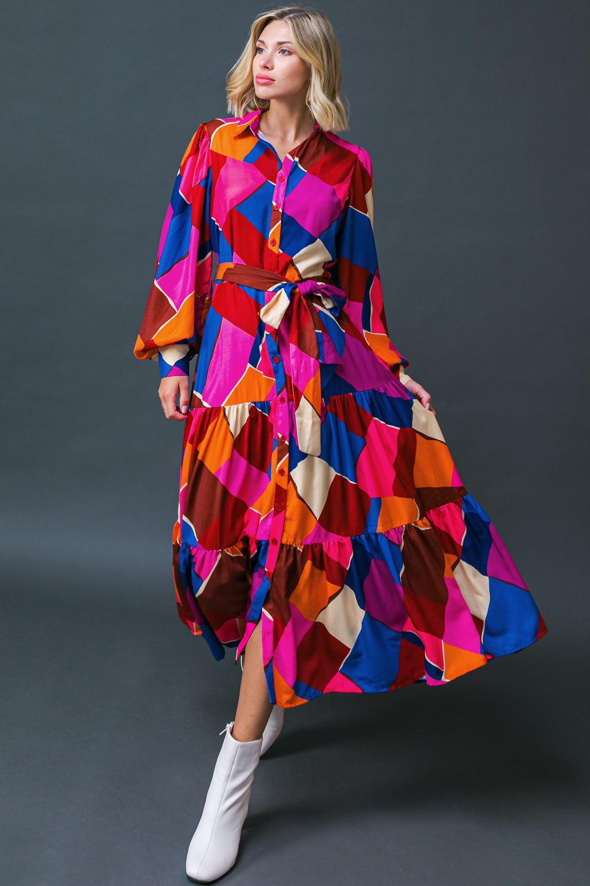 WISE WOMAN WOVEN MIDI DRESS.