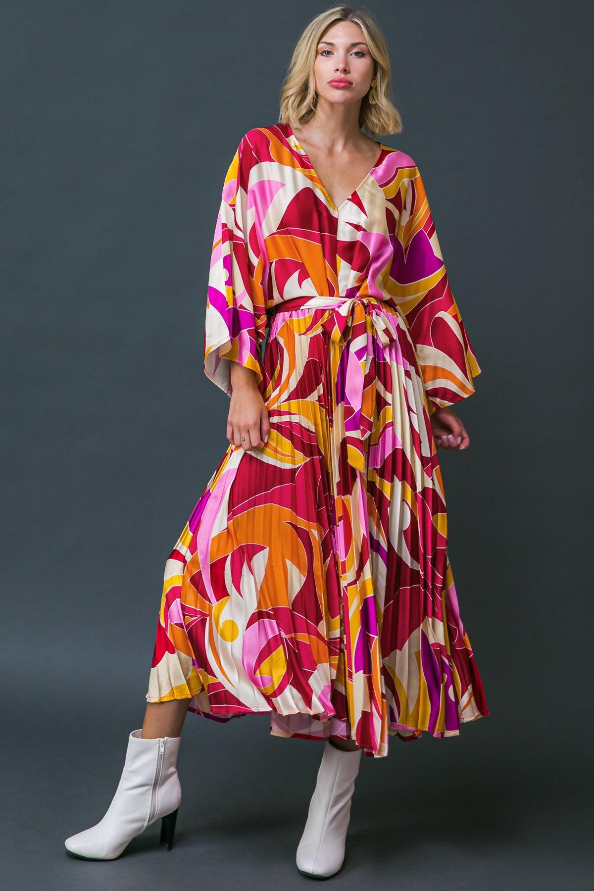 AT FIRST SIGHT WOVEN MIDI DRESS.
