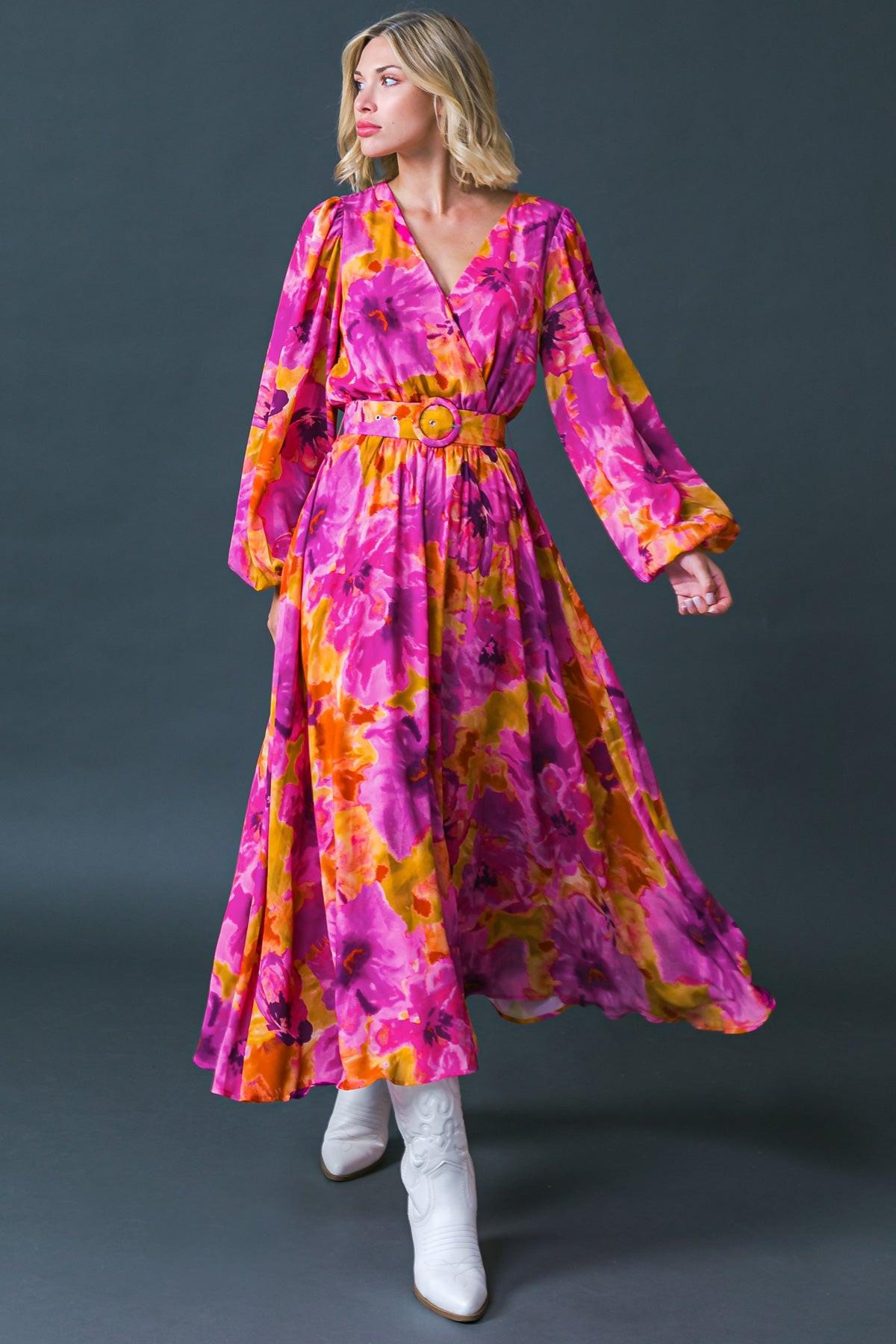 JUST WATCH ME WOVEN MIDI DRESS.