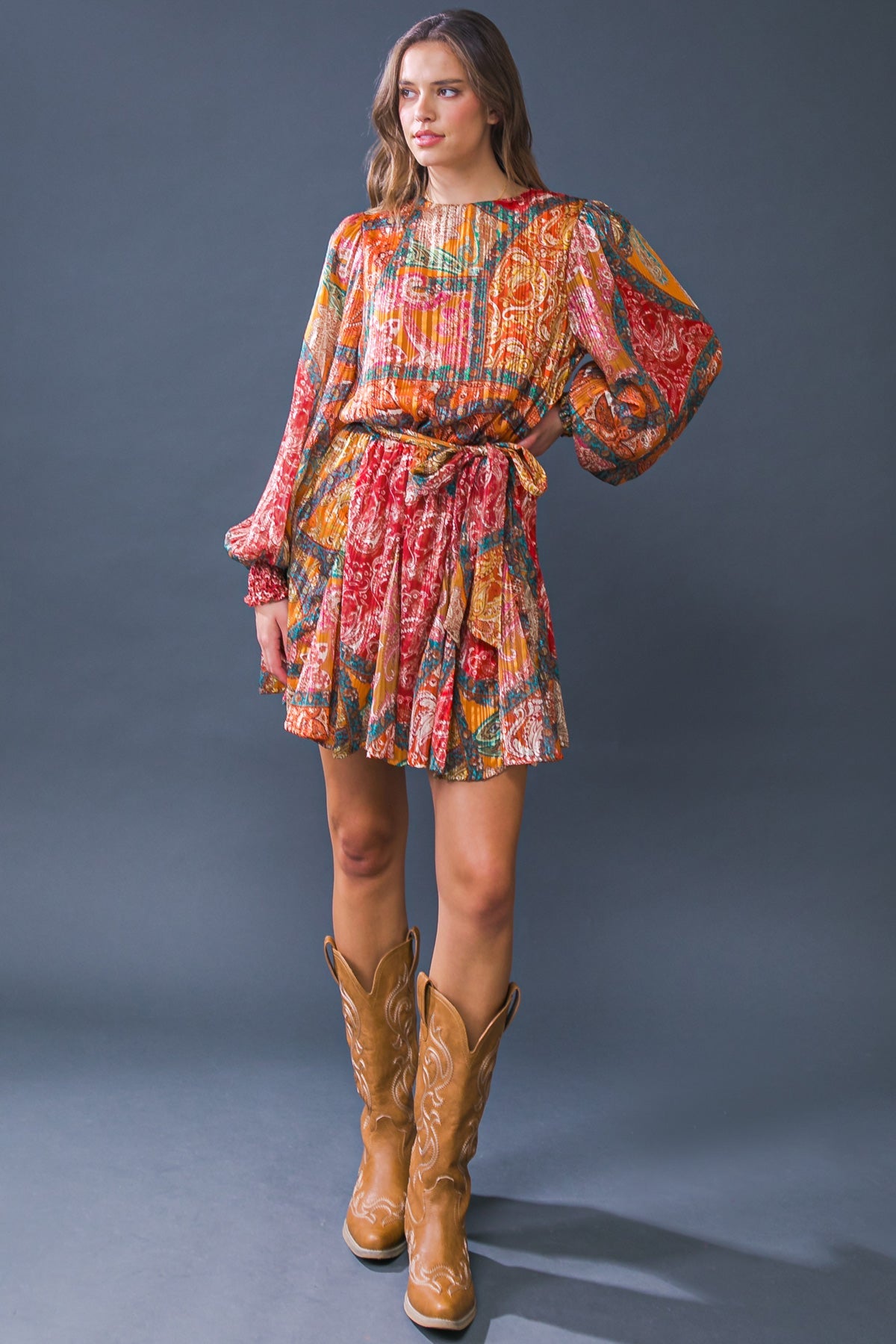 CAUGHT FEELINGS WOVEN MINI DRESS