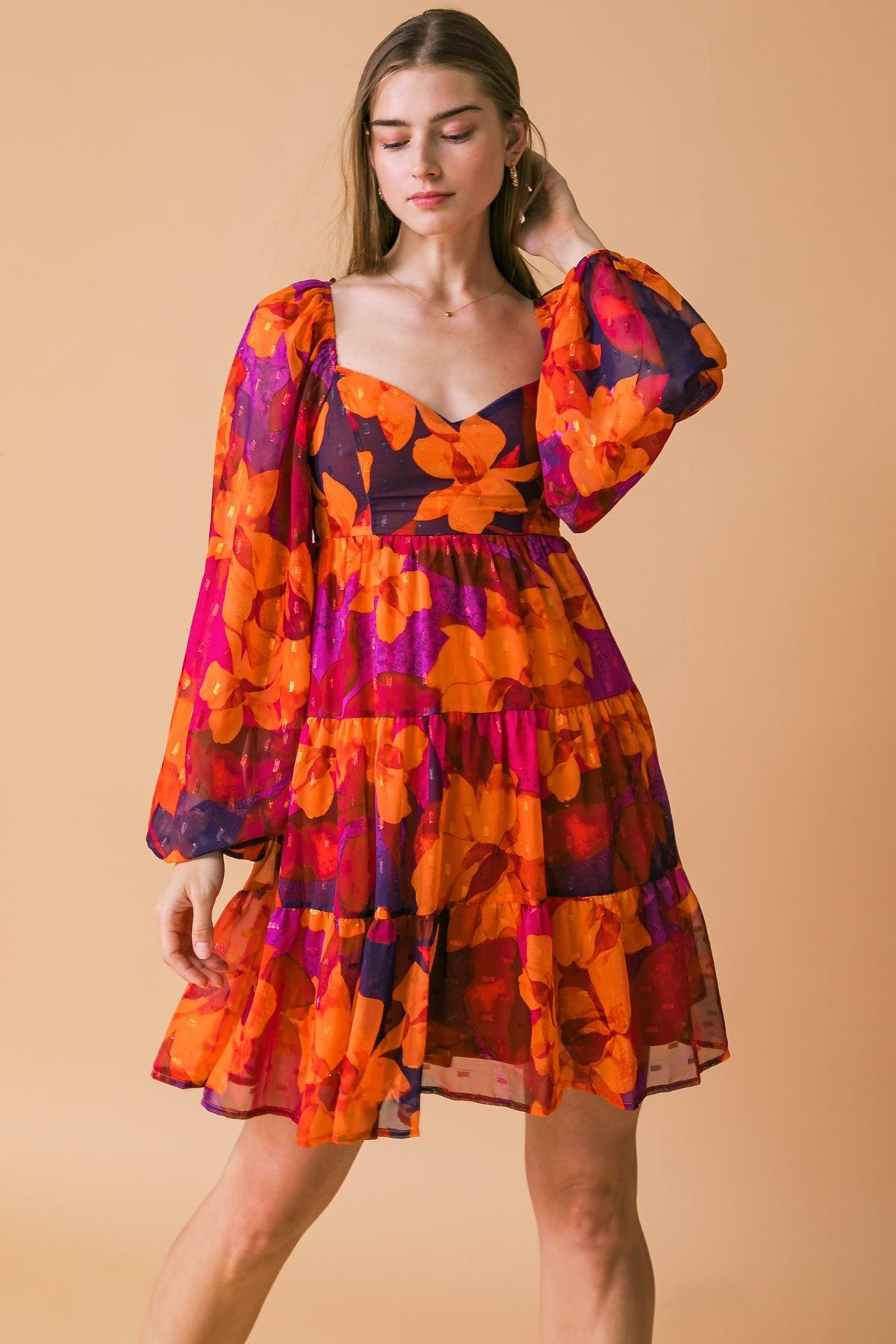 GOOD FLOWS TO ME WOVEN MINI DRESS.