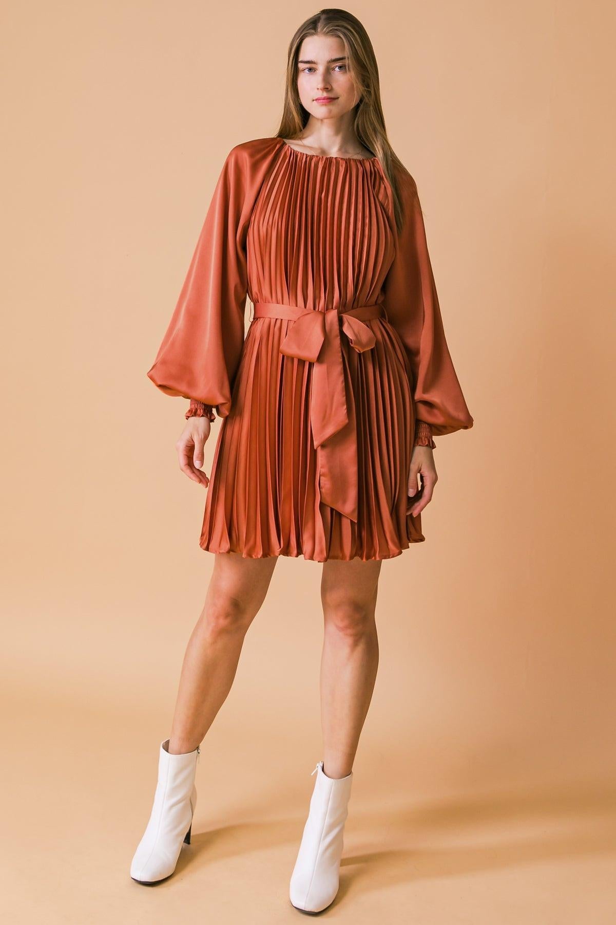 GAME CHANGER WOVEN MINI DRESS.