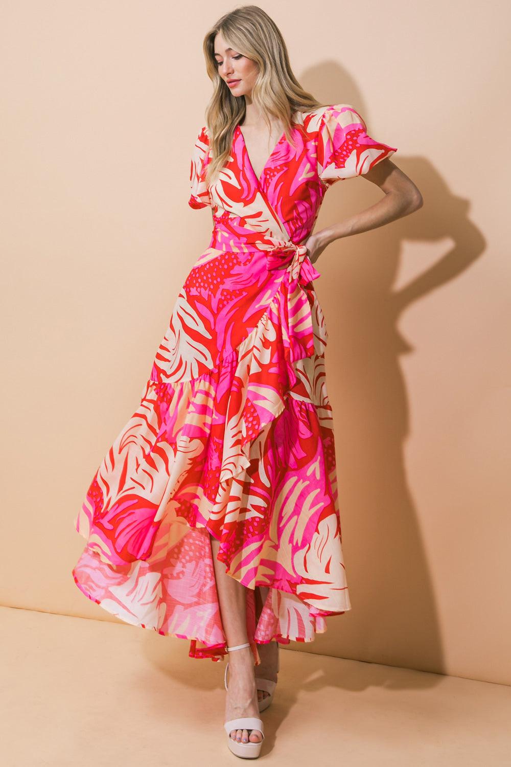 STUNNING SIGNIFICANCE WOVEN MAXI DRESS.