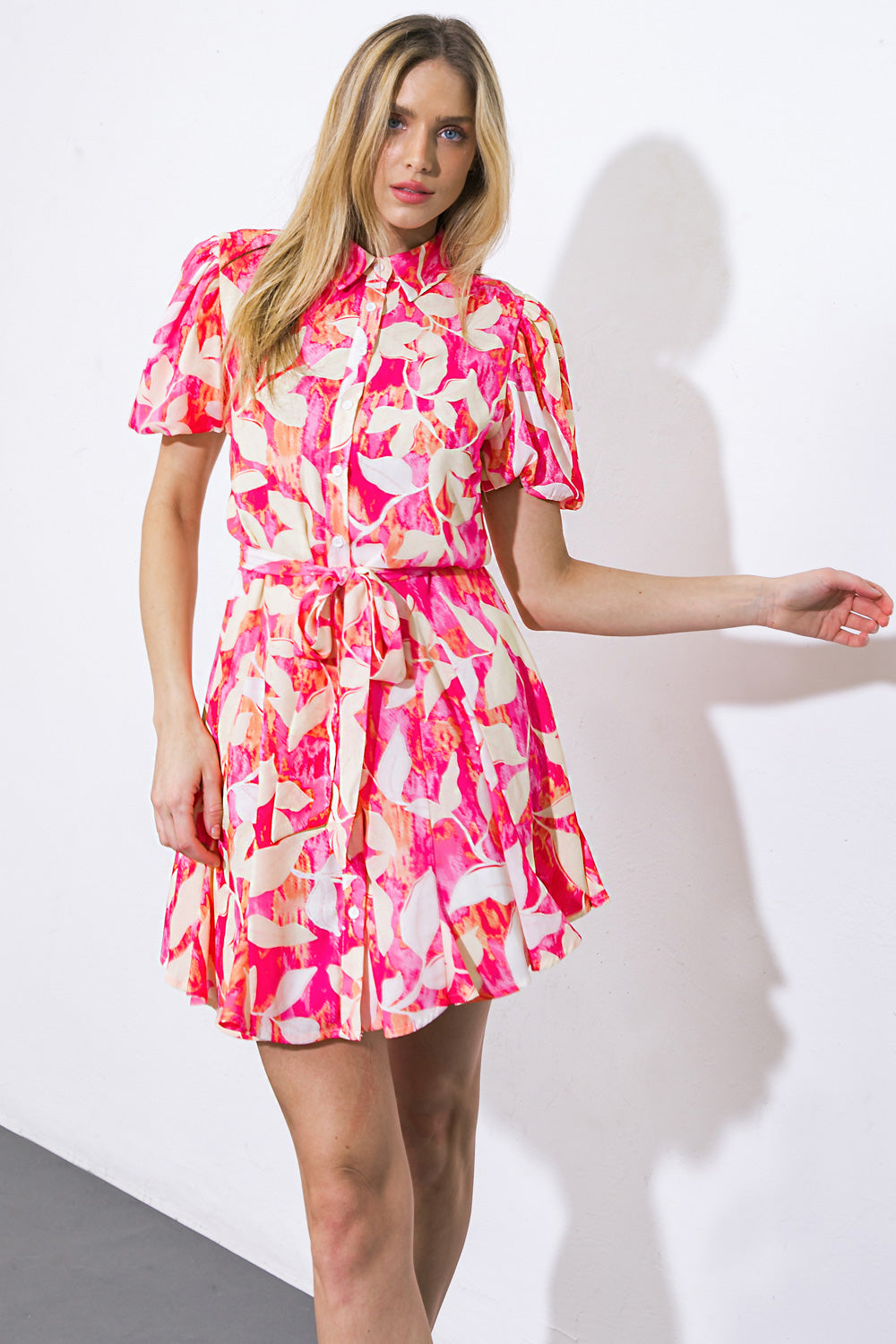 BE THE BLOSSOM WOVEN MINI DRESS