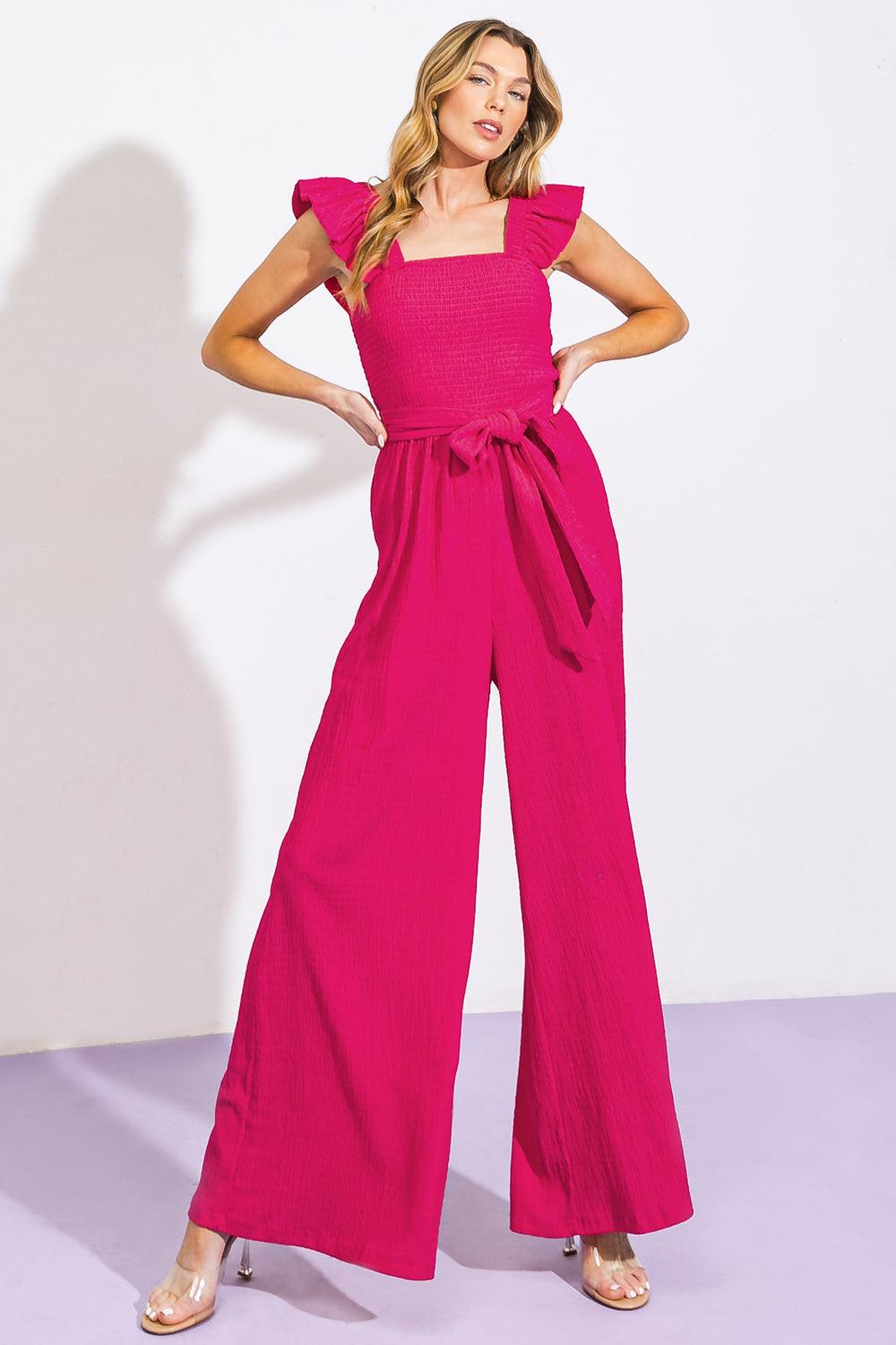 LOVEILEST STYLE WOVEN JUMPSUIT.