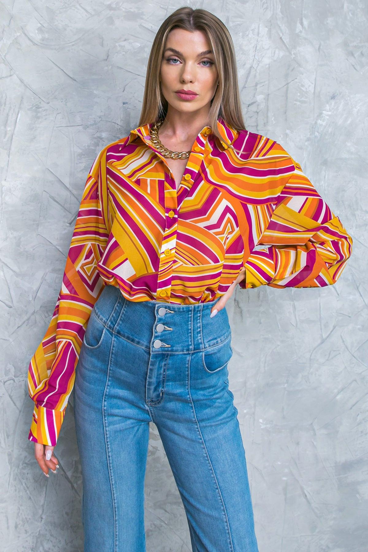 LIVELY CHAM WOVEN TOP.