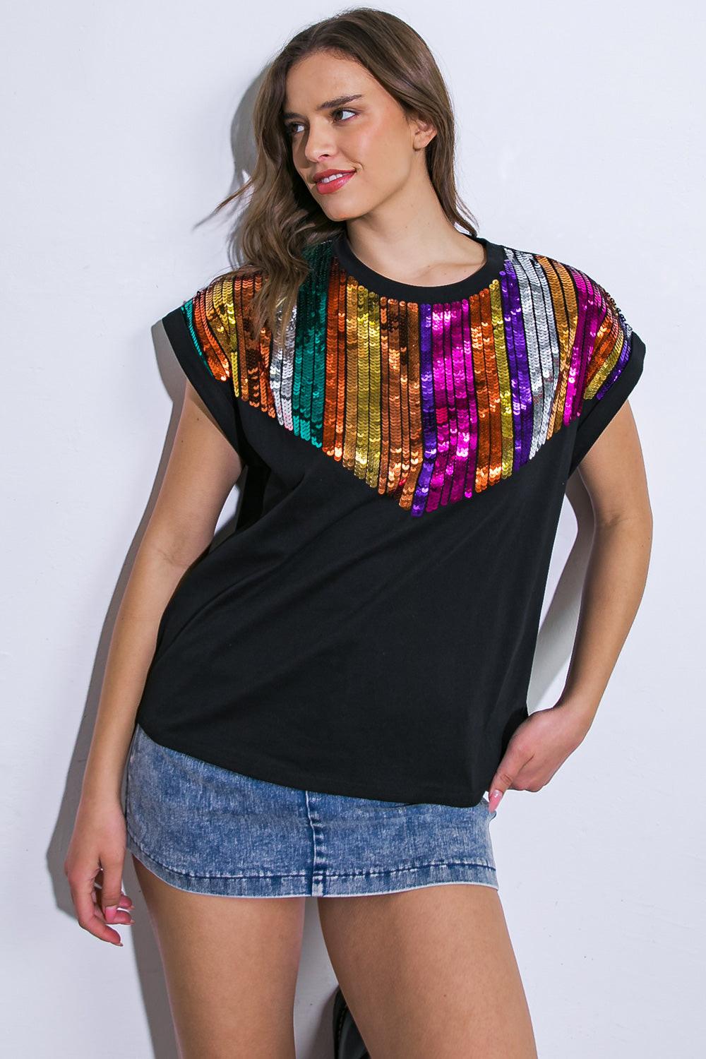 HOW I'M FEELING BLACK KNIT TOP.