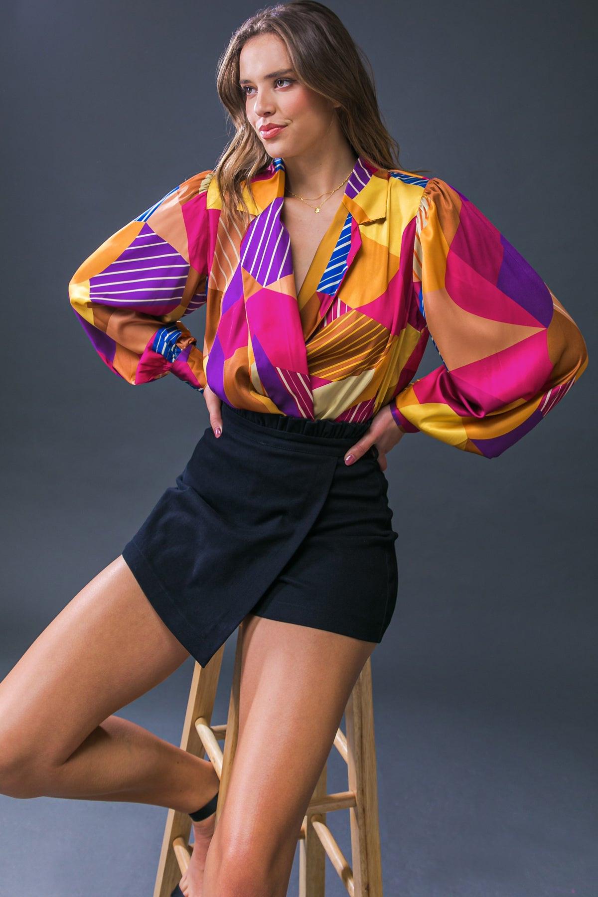 NEW IN TOWN WOVEN BODYSUIT.