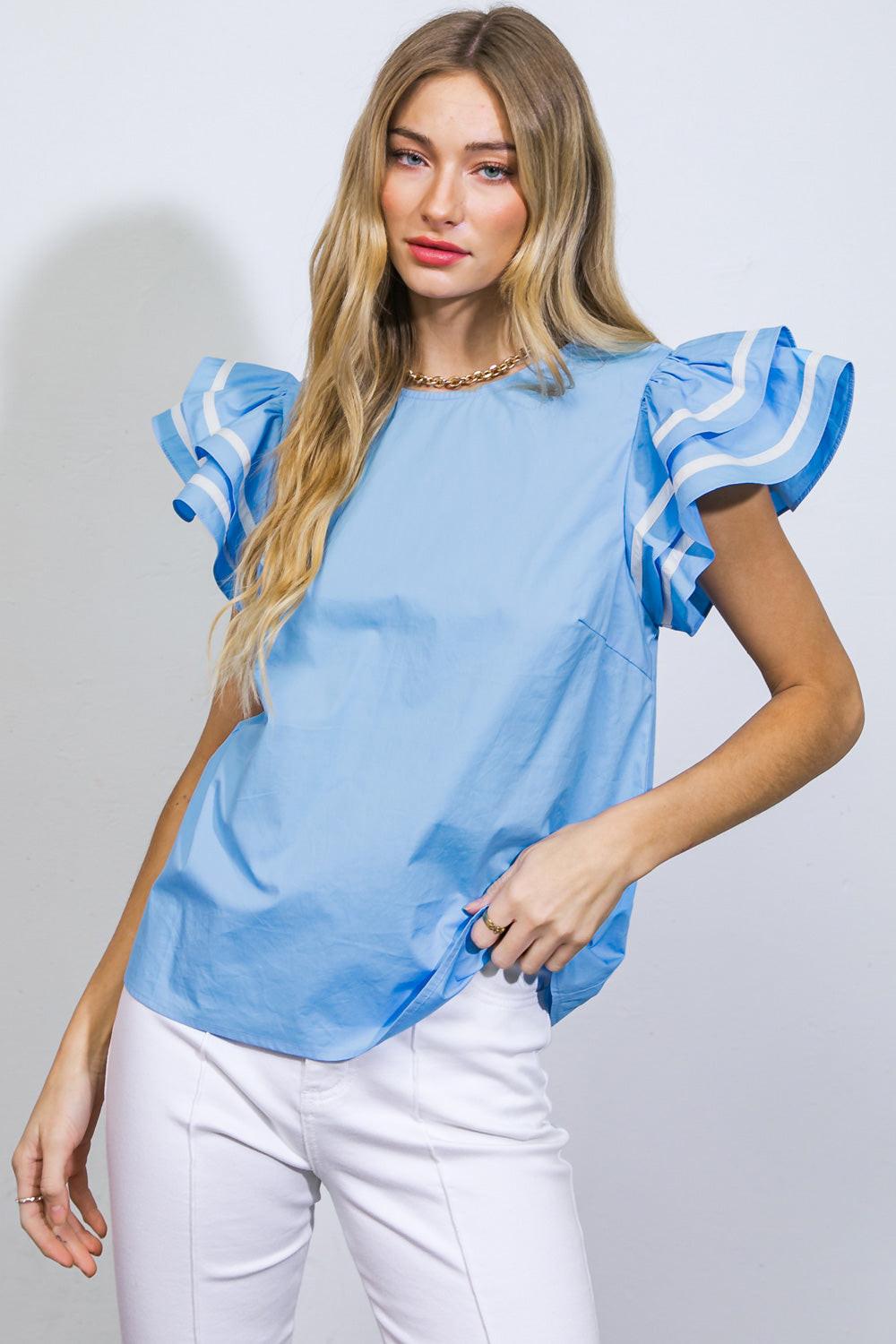 NICE AS CAN BE WOVEN TOP - Flying Tomato - TOPS - Flying Tomato