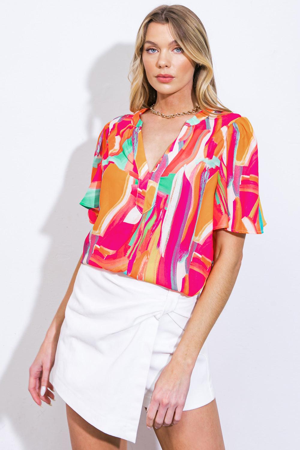 LEAN ON ME WOVEN TOP.