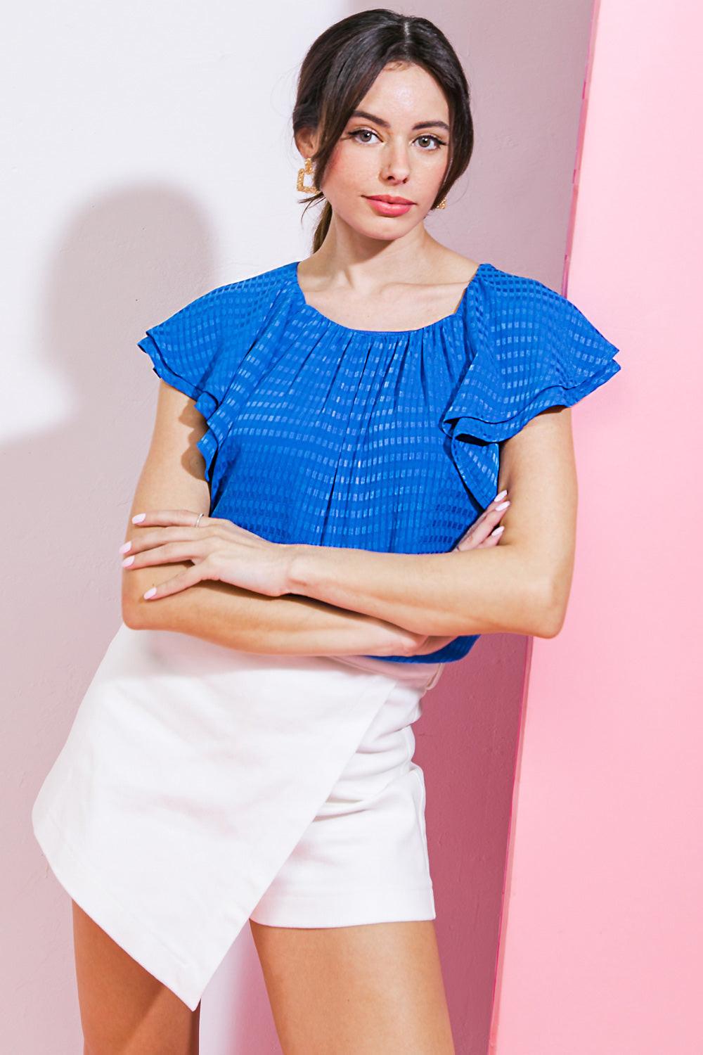WAVE WHISPERS WOVEN TOP.