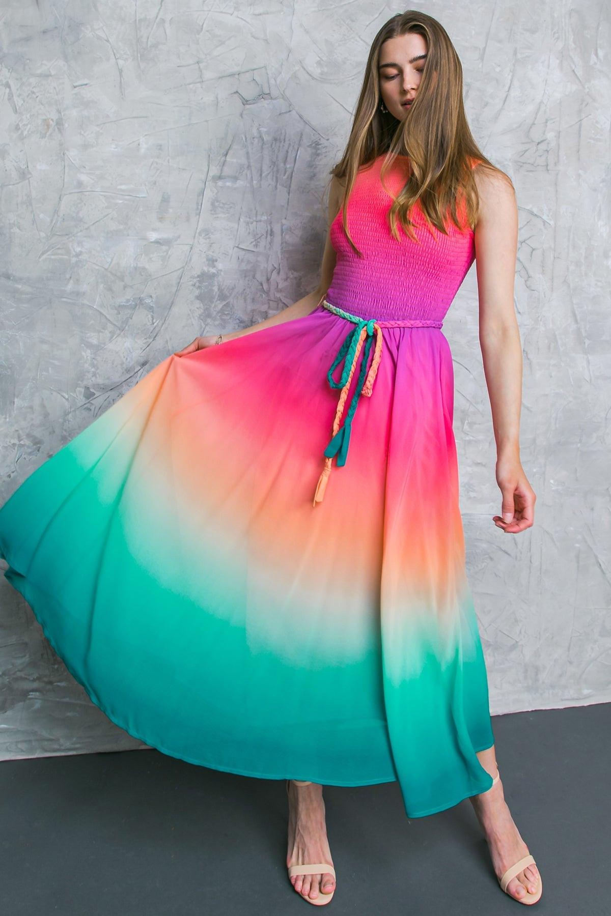 CATER TO YOU WOVEN MIDI DRESS.