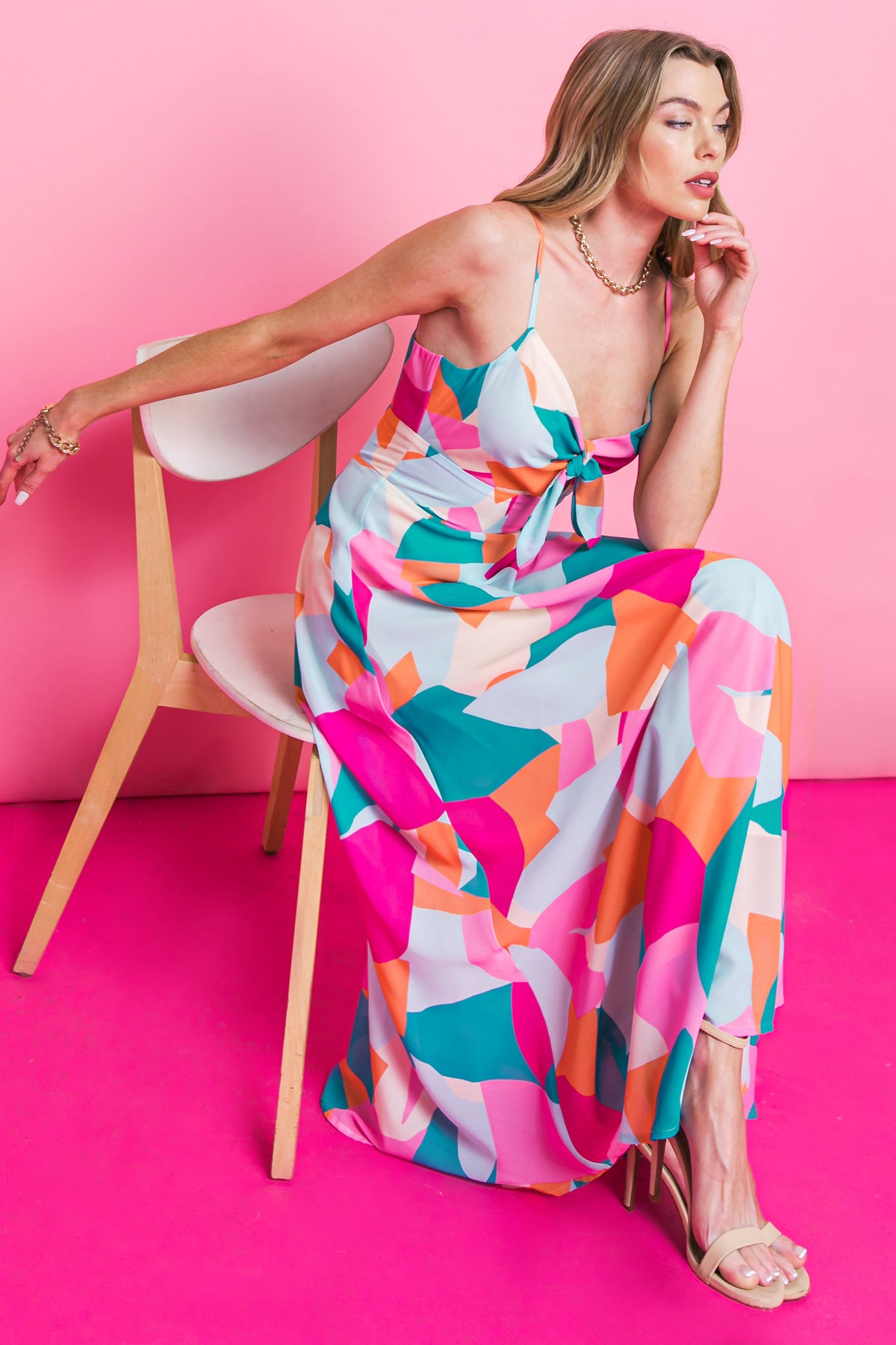 BLUE OCEAN BEACH WOVEN MIDI DRESS - Flying Tomato - DRESSES - Flying Tomato