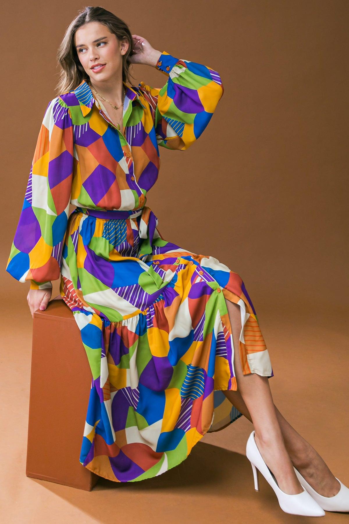 REMARKABLE FLAIR WOVEN MIDI DRESS.