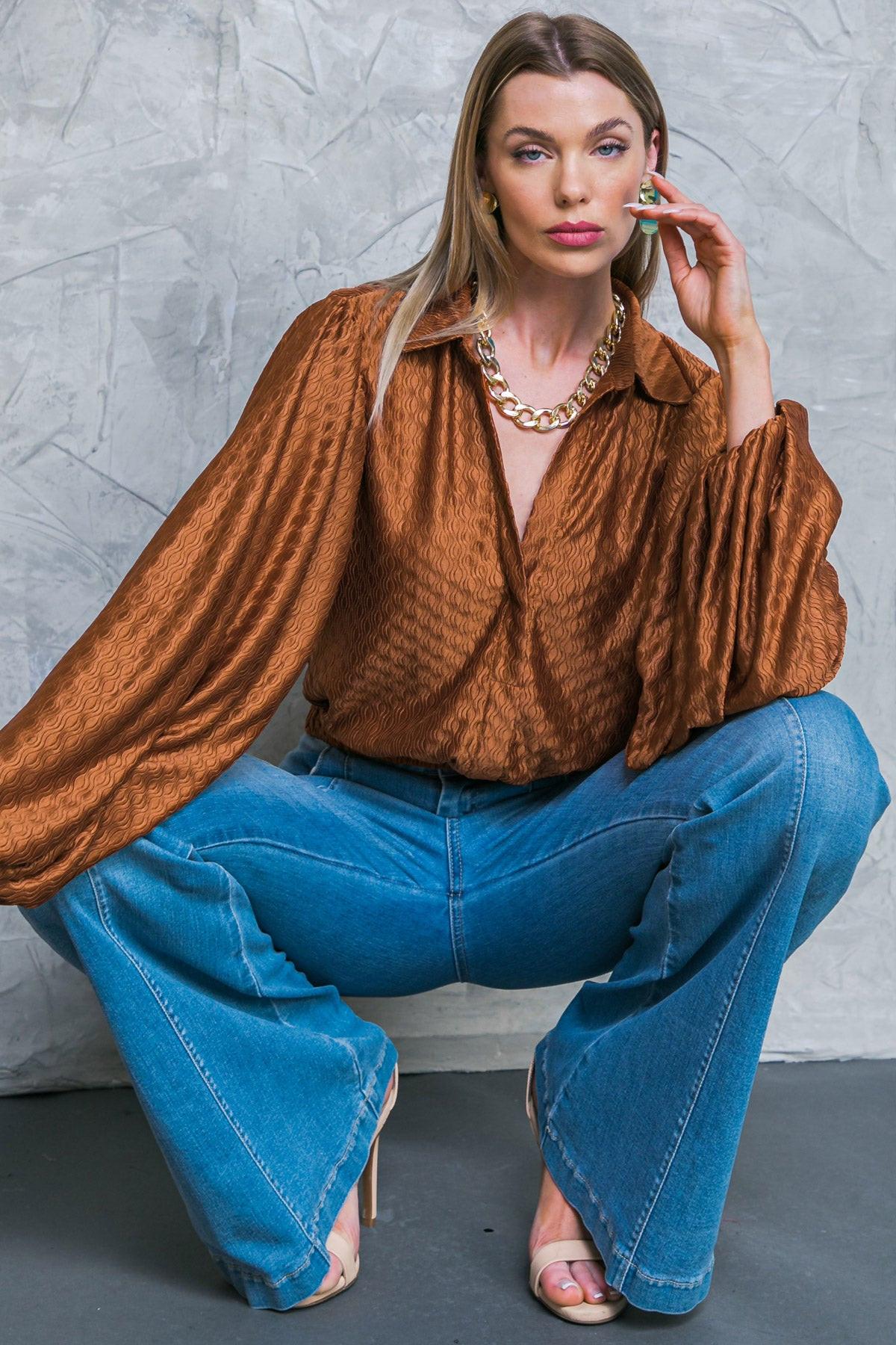 REGAL ROMANCE WOVEN TOP.